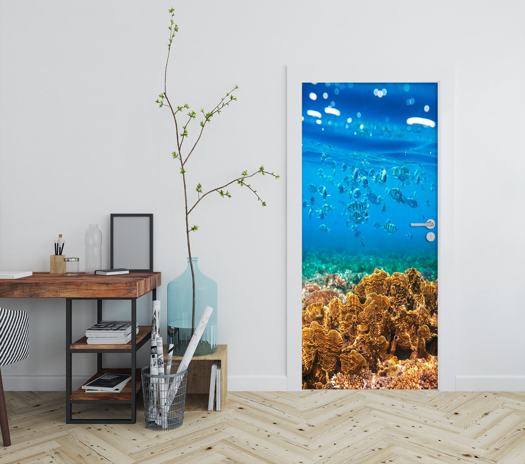 3D Coral Fish 23183 Door Mural