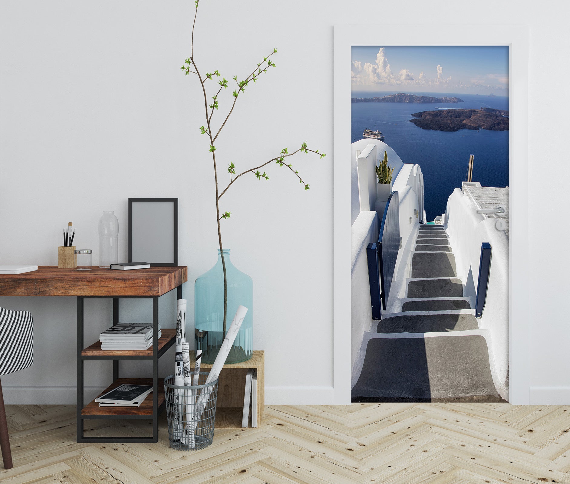 3D Ocean Stairs 22157 Door Mural