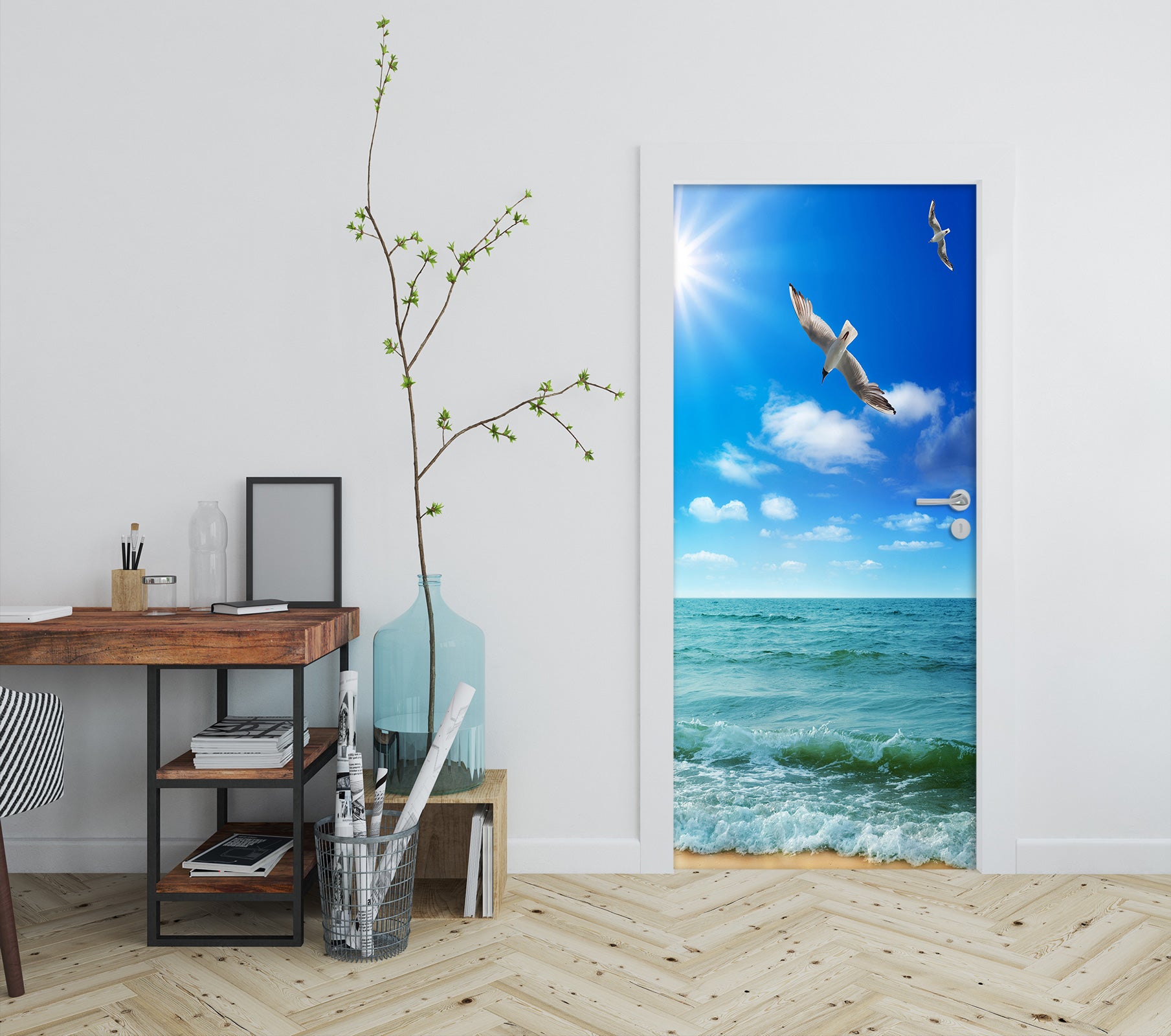 3D The Sea Seagull 24002 Door Mural