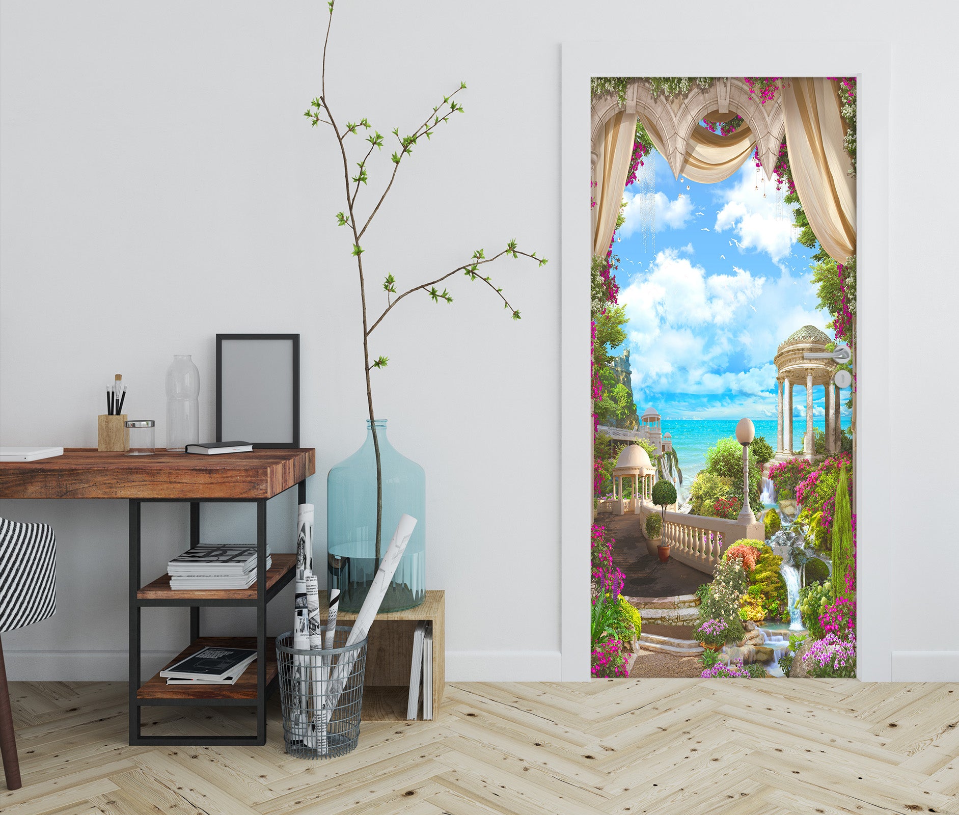 3D Flower Bush 22174 Door Mural