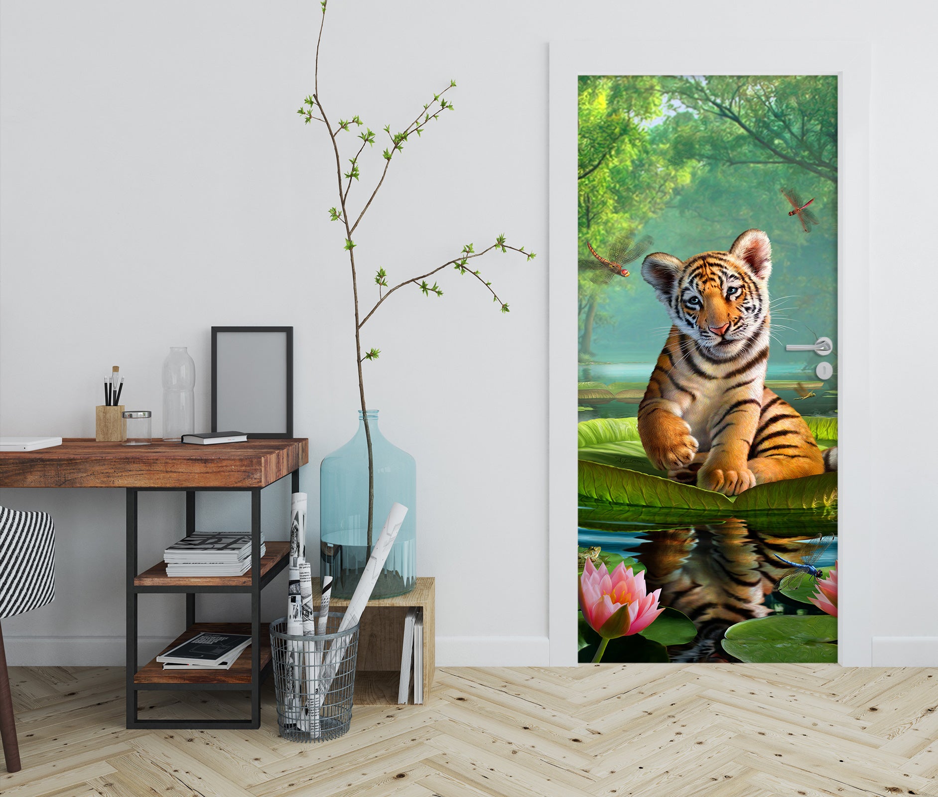 3D Tiger 112156 Jerry LoFaro Door Mural