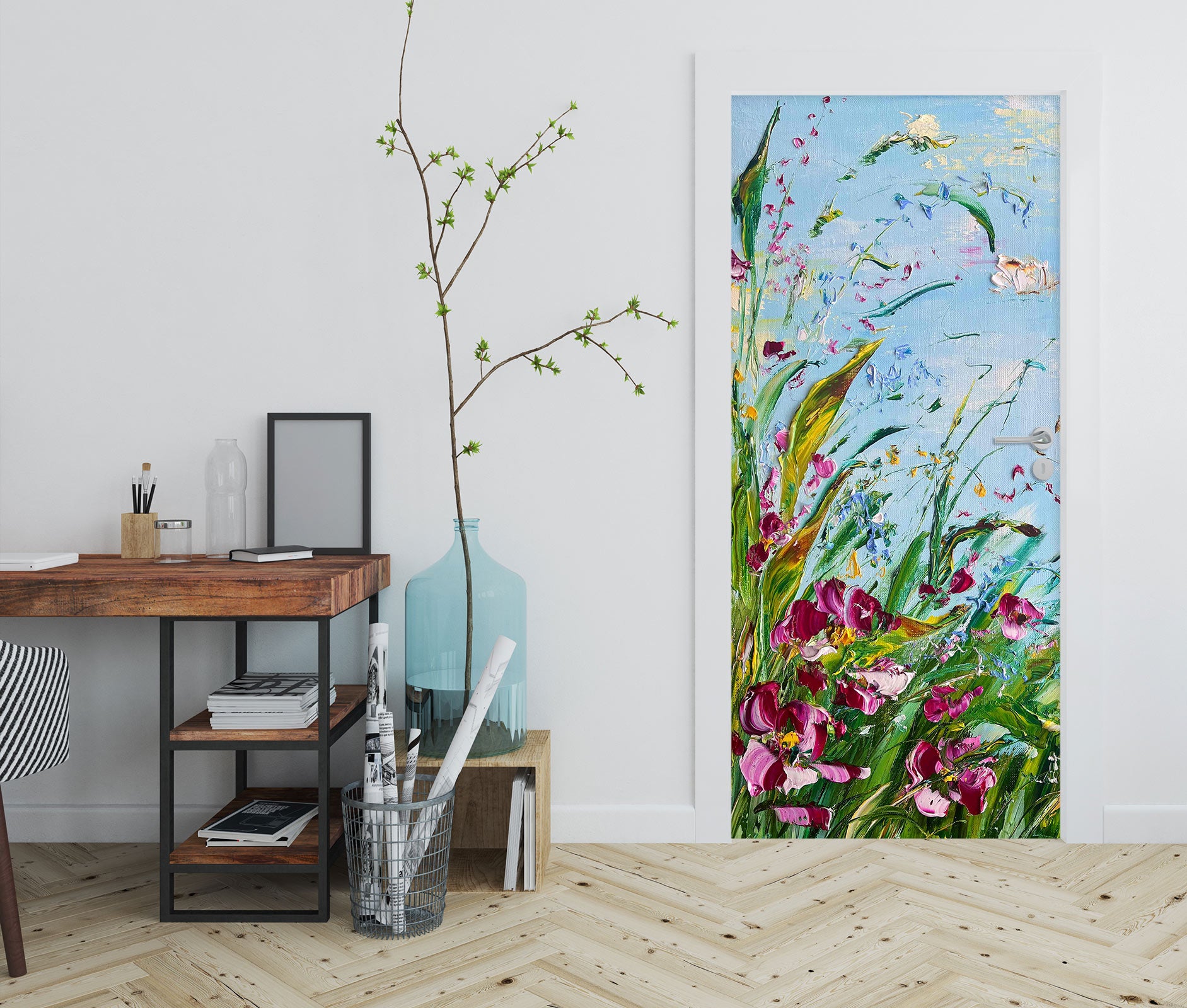 3D Flower Sky 3214 Skromova Marina Door Mural