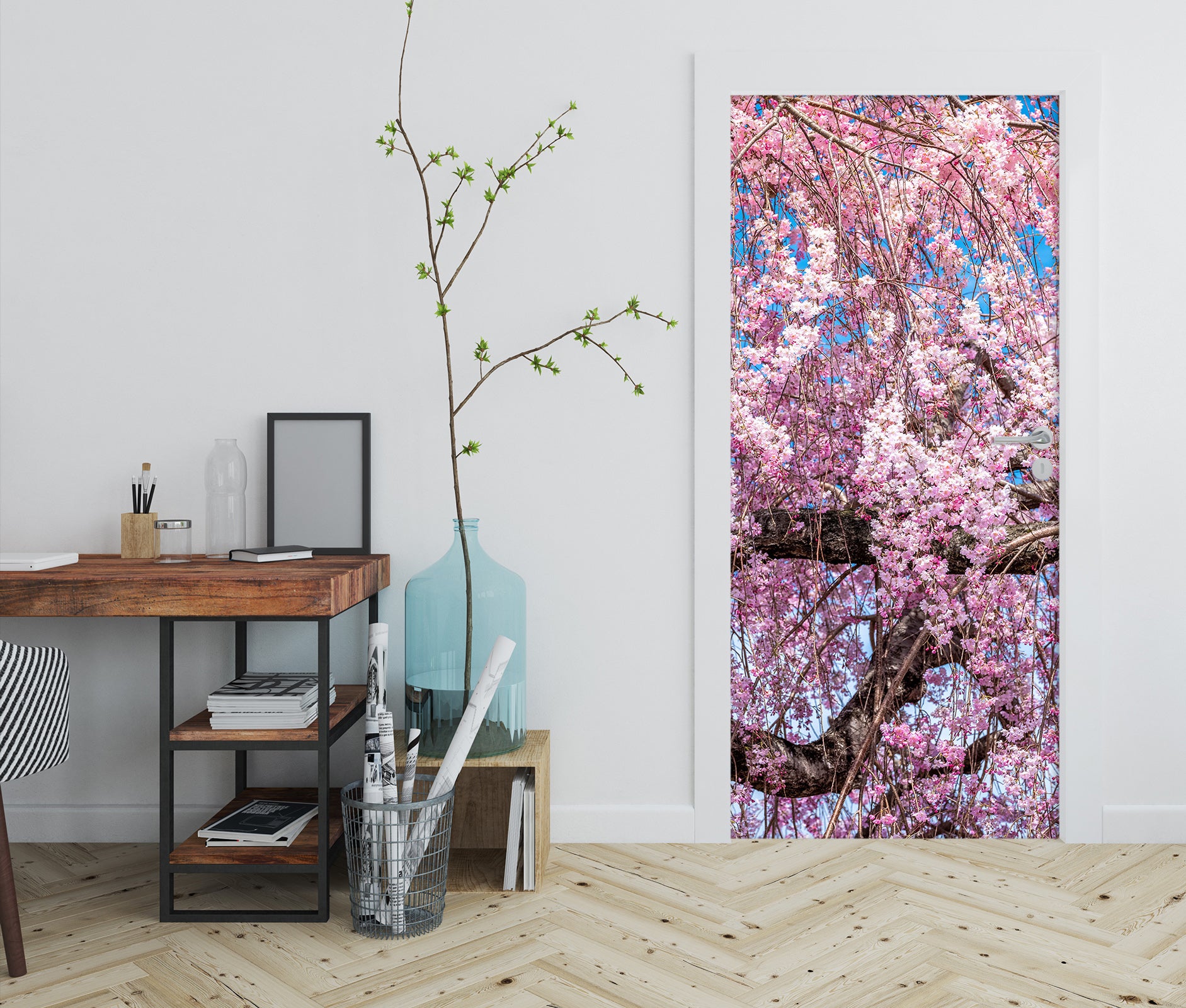 3D Pink Cherry Blossom Tree 11453 Marco Carmassi Door Mural