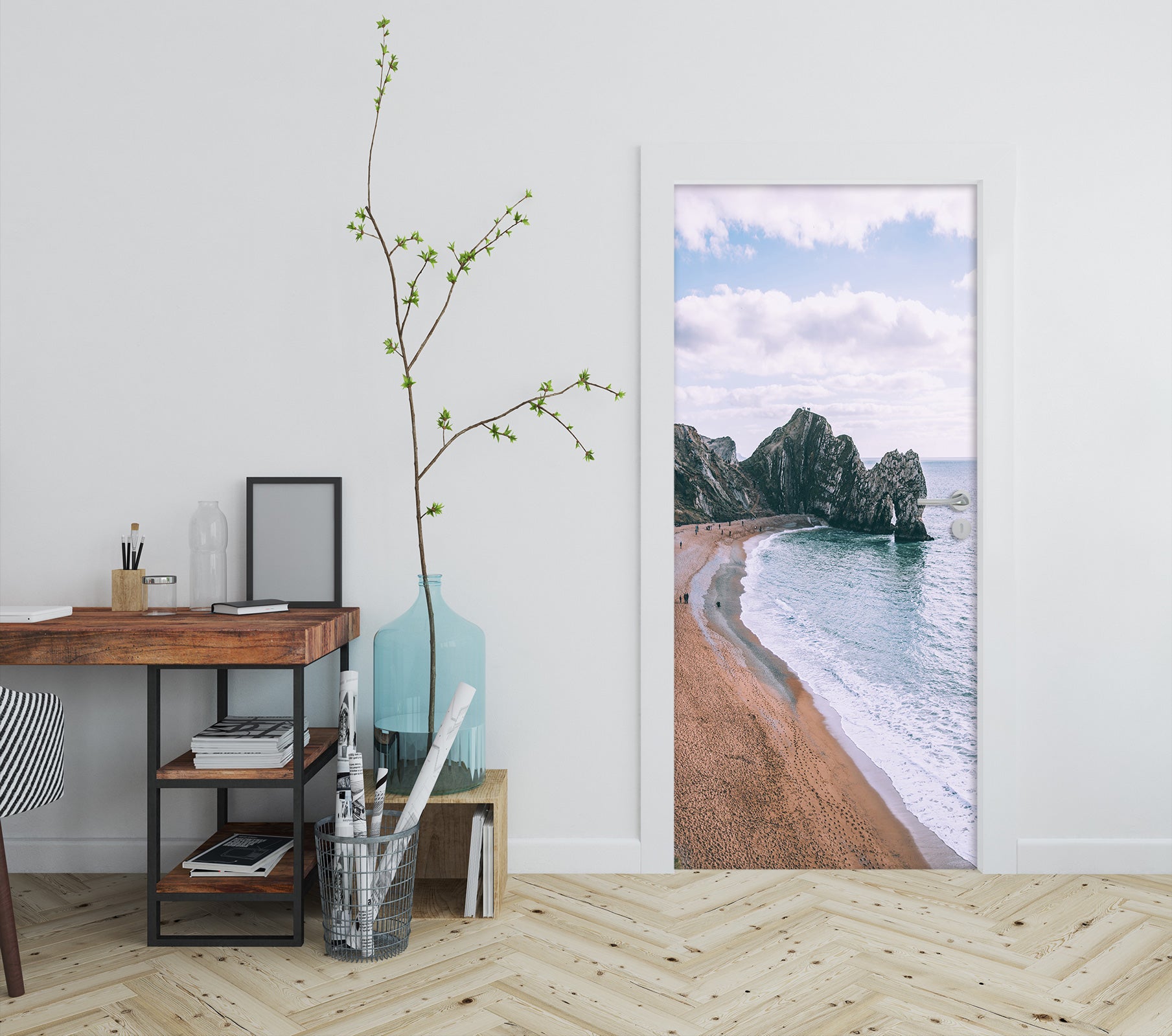 3D Forest Sea 249 Door Mural