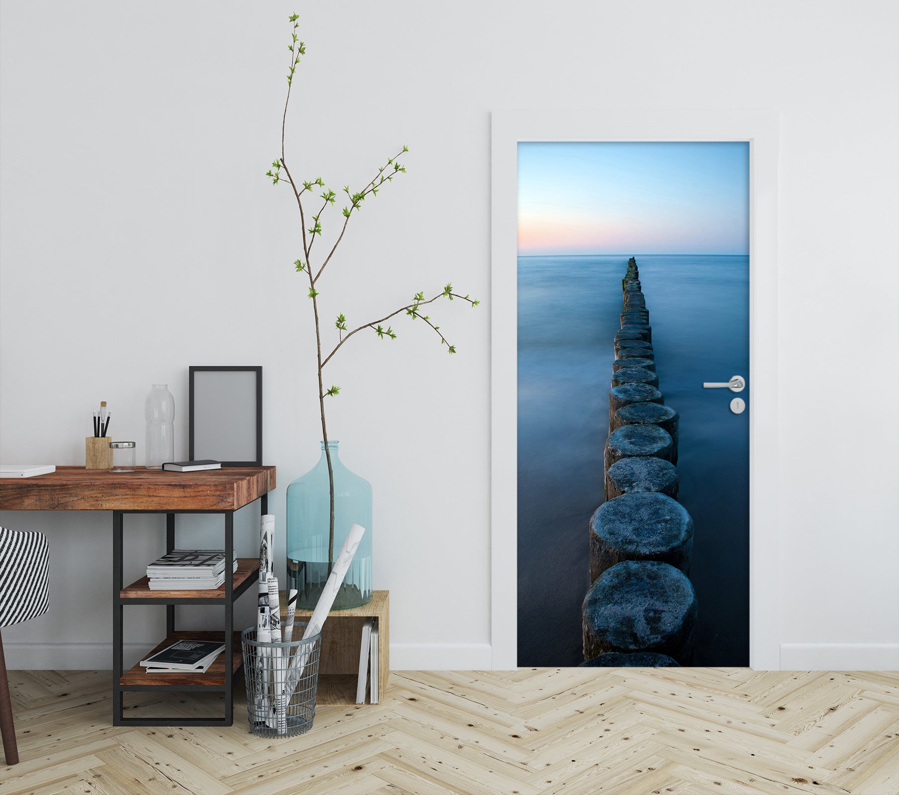 3D Stump Sea 254 Door Mural