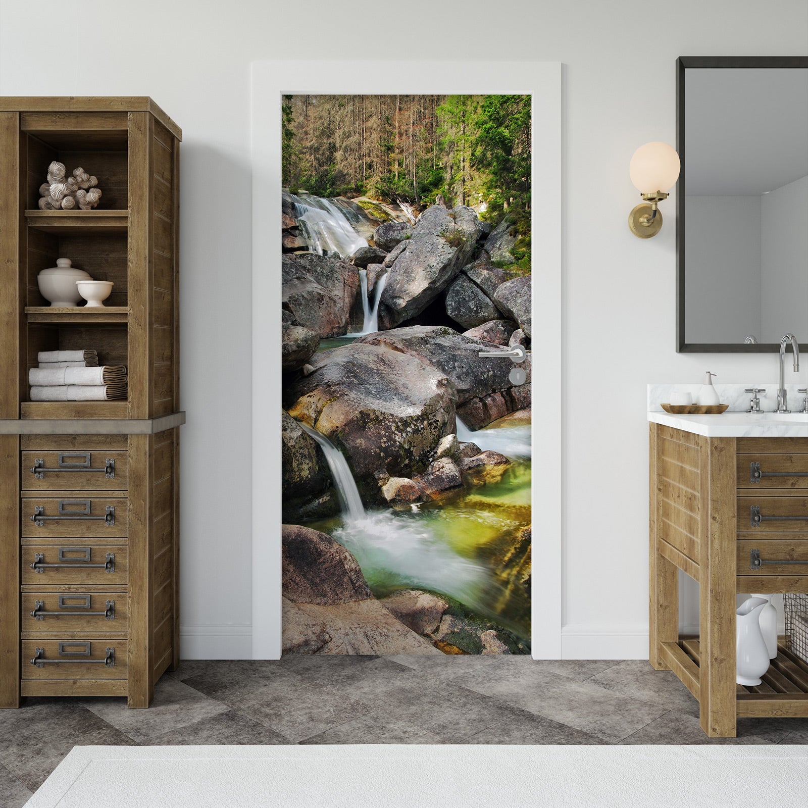 3D Stone Water 23197 Door Mural