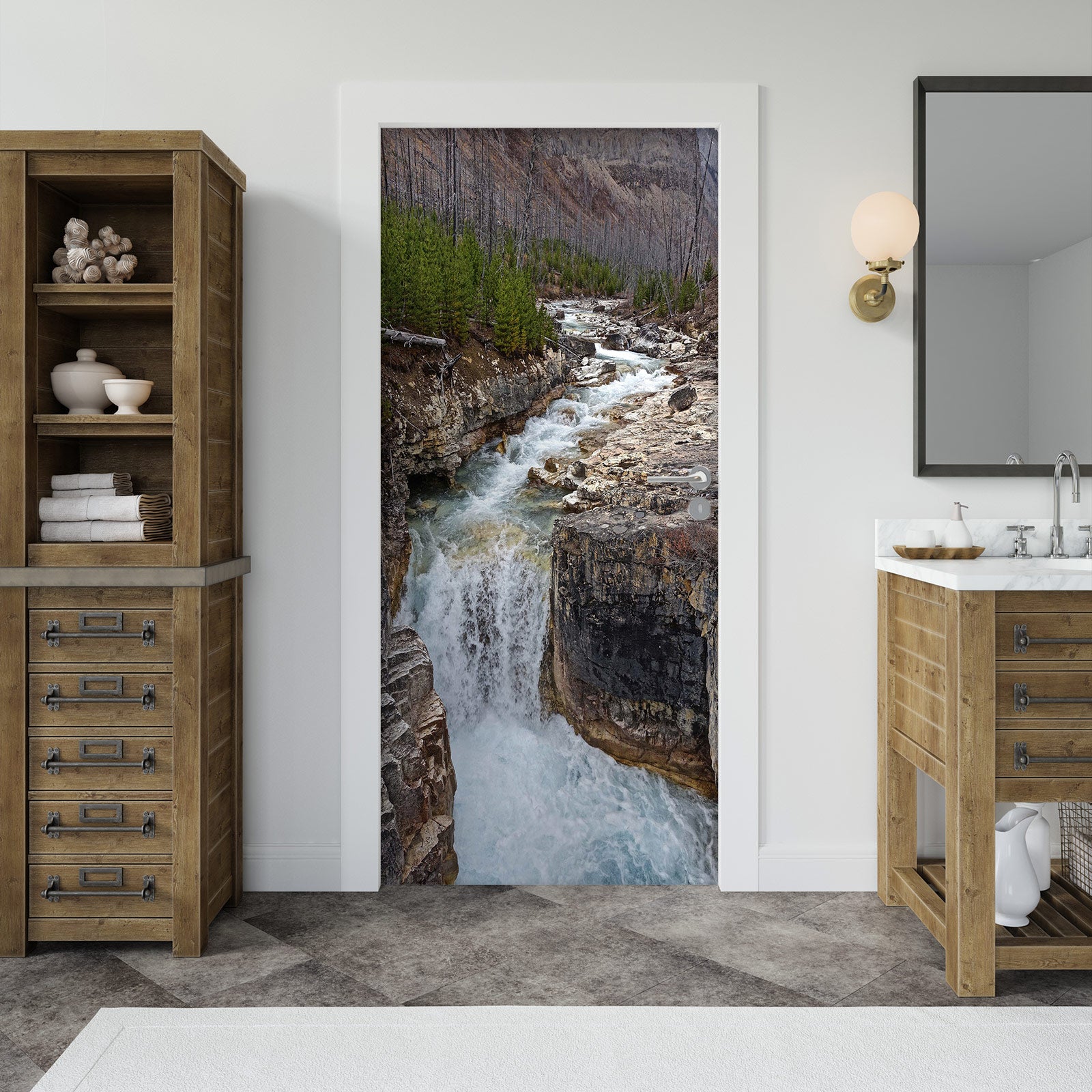 3D Stream Water 24023 Door Mural