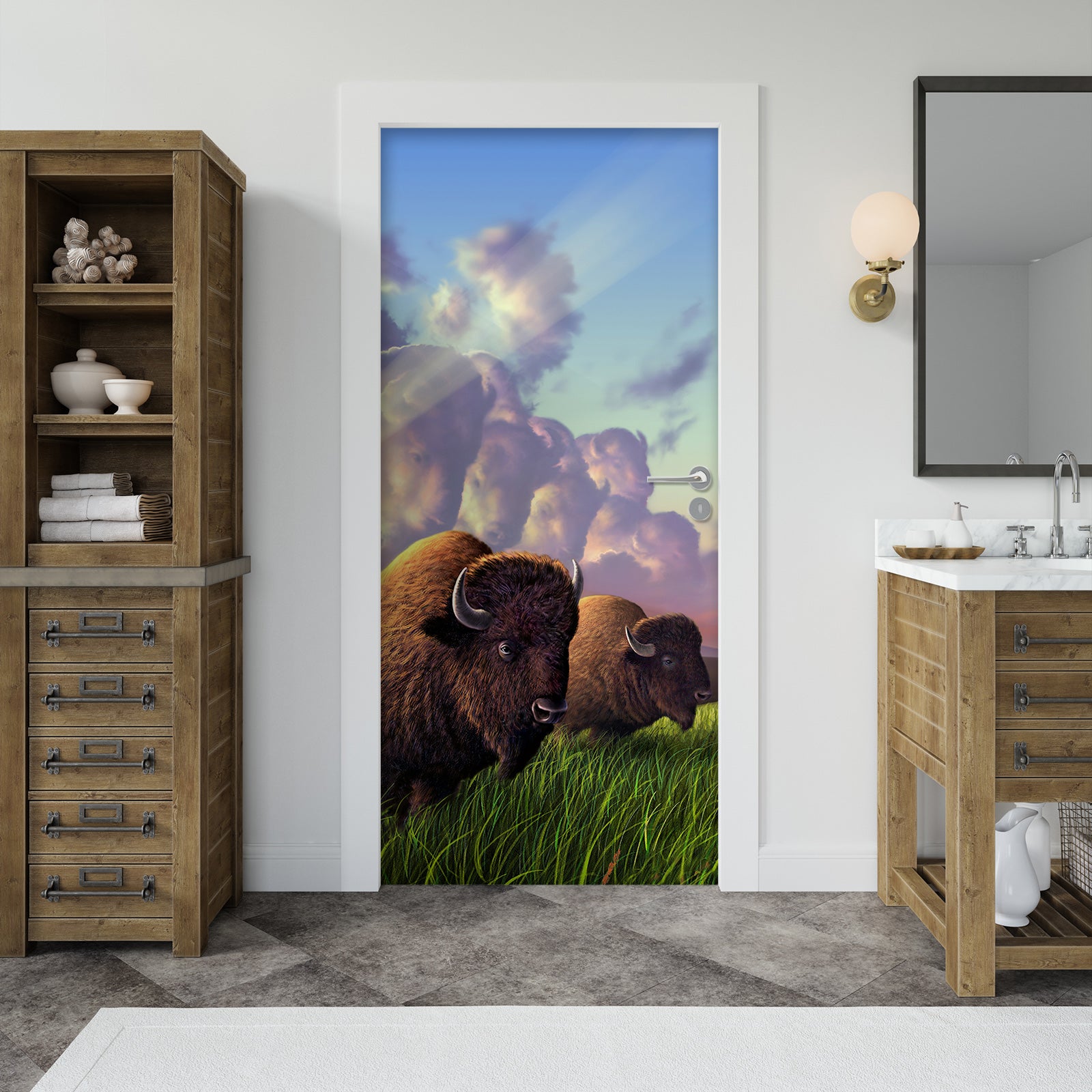 3D Meadow Yak 112154 Jerry LoFaro Door Mural