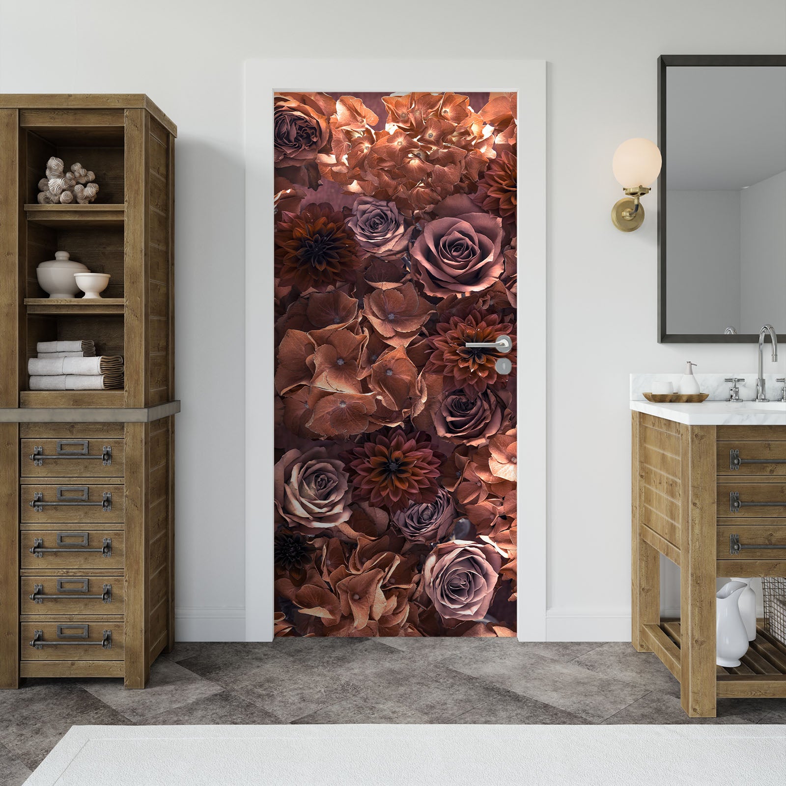 3D Rose Petal 5049 Assaf Frank Door Mural