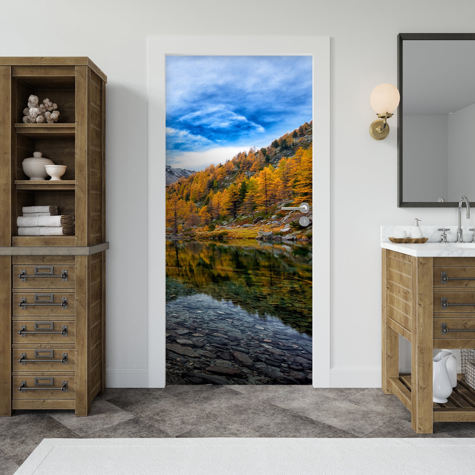 3D Lake Forest Mountain 11417 Marco Carmassi Door Mural