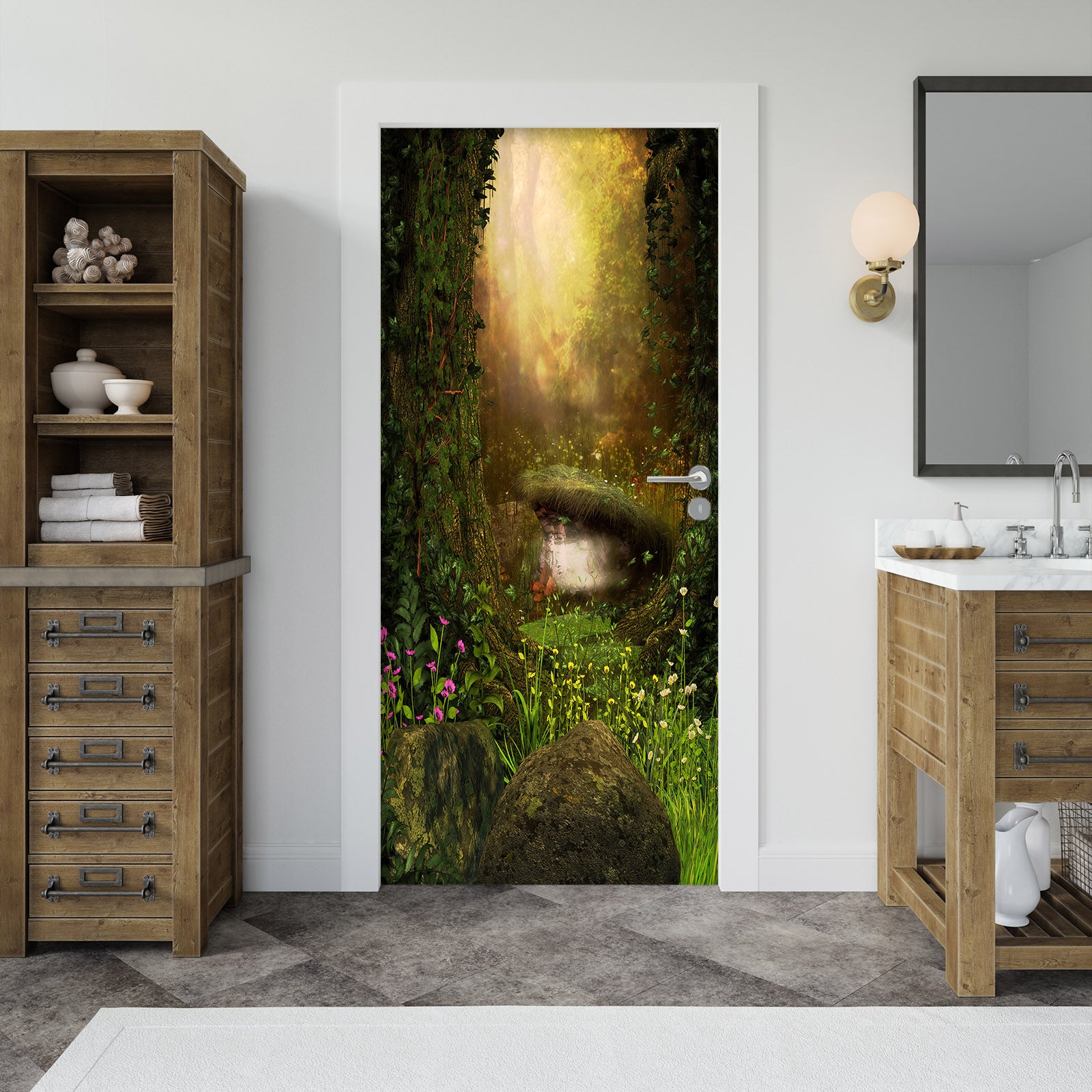 3D Stone Cave 25079 Door Mural