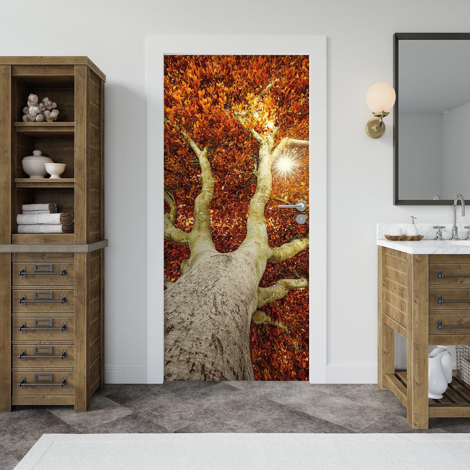 3D Maple Tree 035 Door Mural