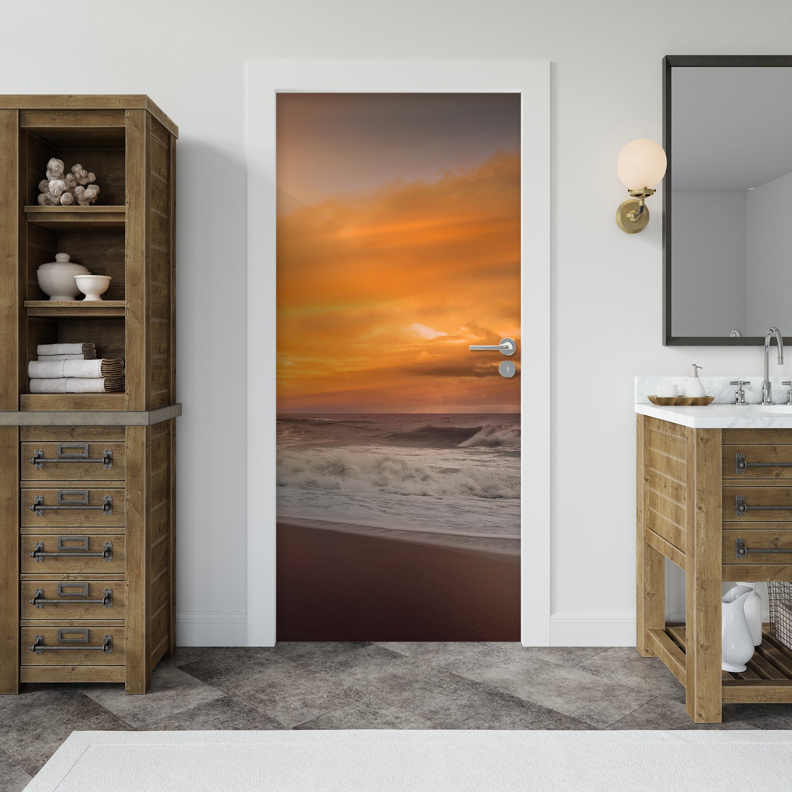 3D Beach Golden Sunshine 11570 Marco Carmassi Door Mural