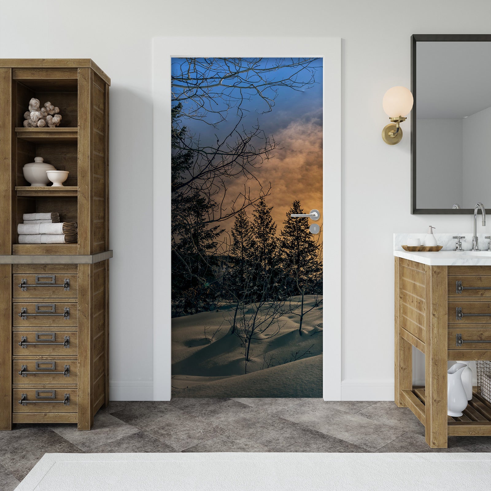 3D Snow Tree 10840 Beth Sheridan Door Mural