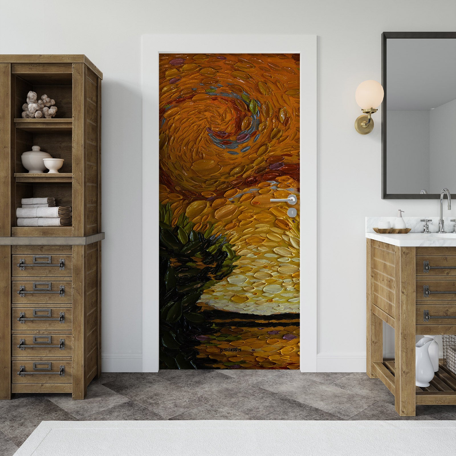 3D Yellow Pattern 112214 Dena Tollefson Door Mural