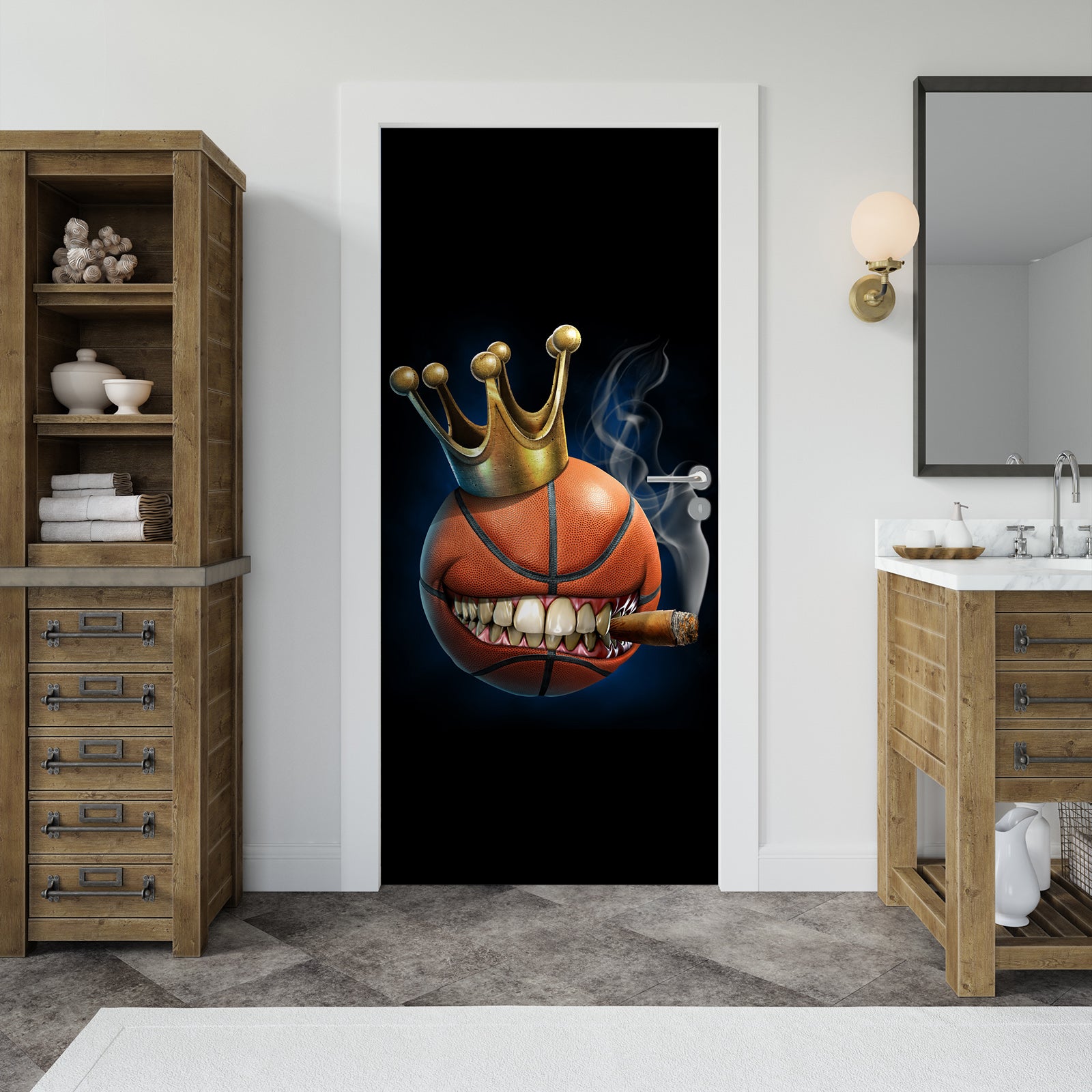 3D Crown Basketball 552 Tom Wood Door Mural