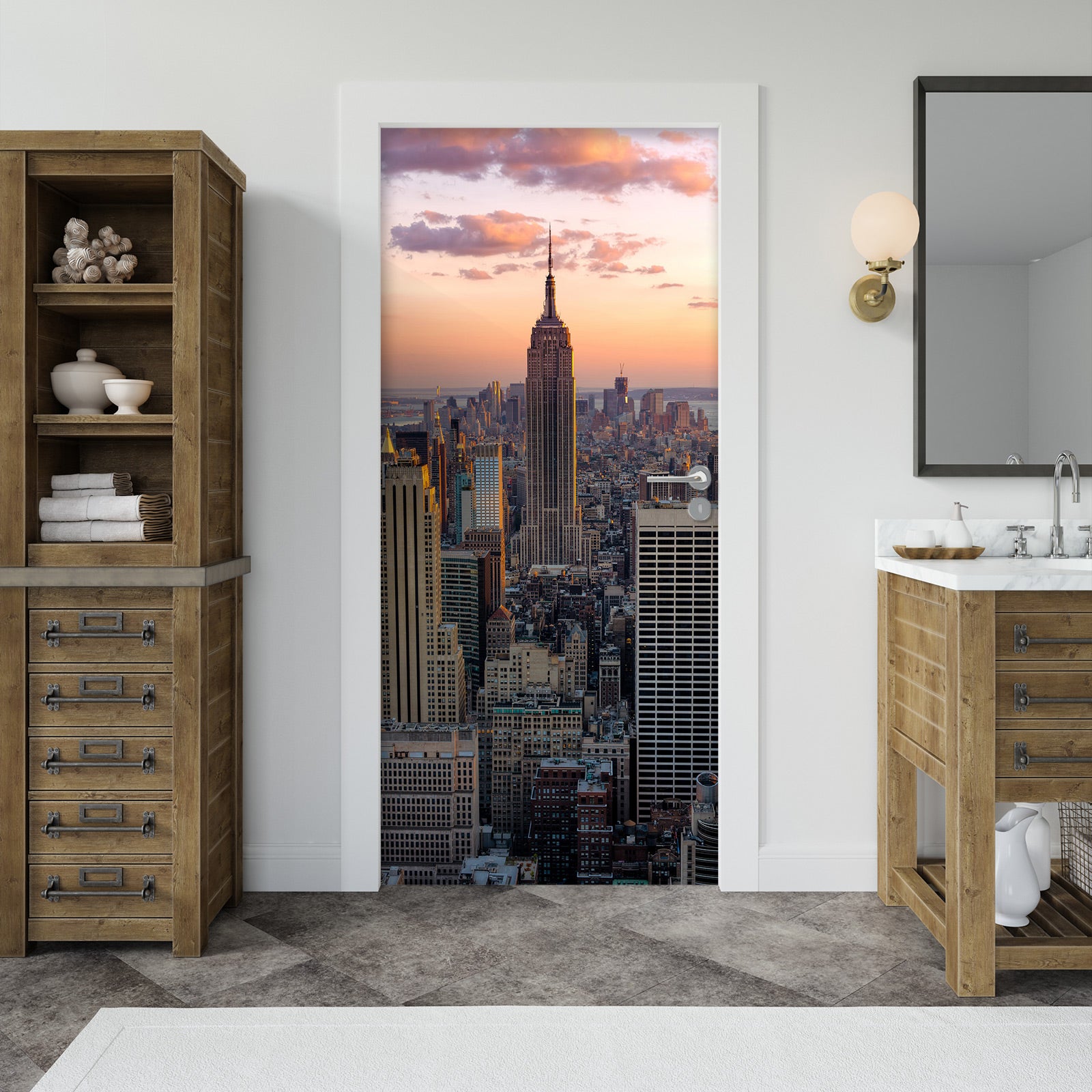 3D City Building 23164 Door Mural