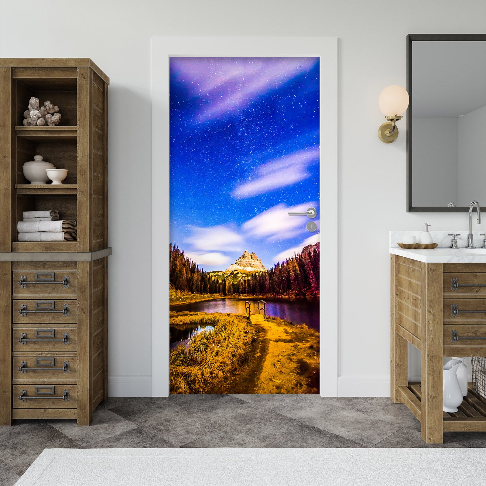 3D Sky Lake 22176 Door Mural