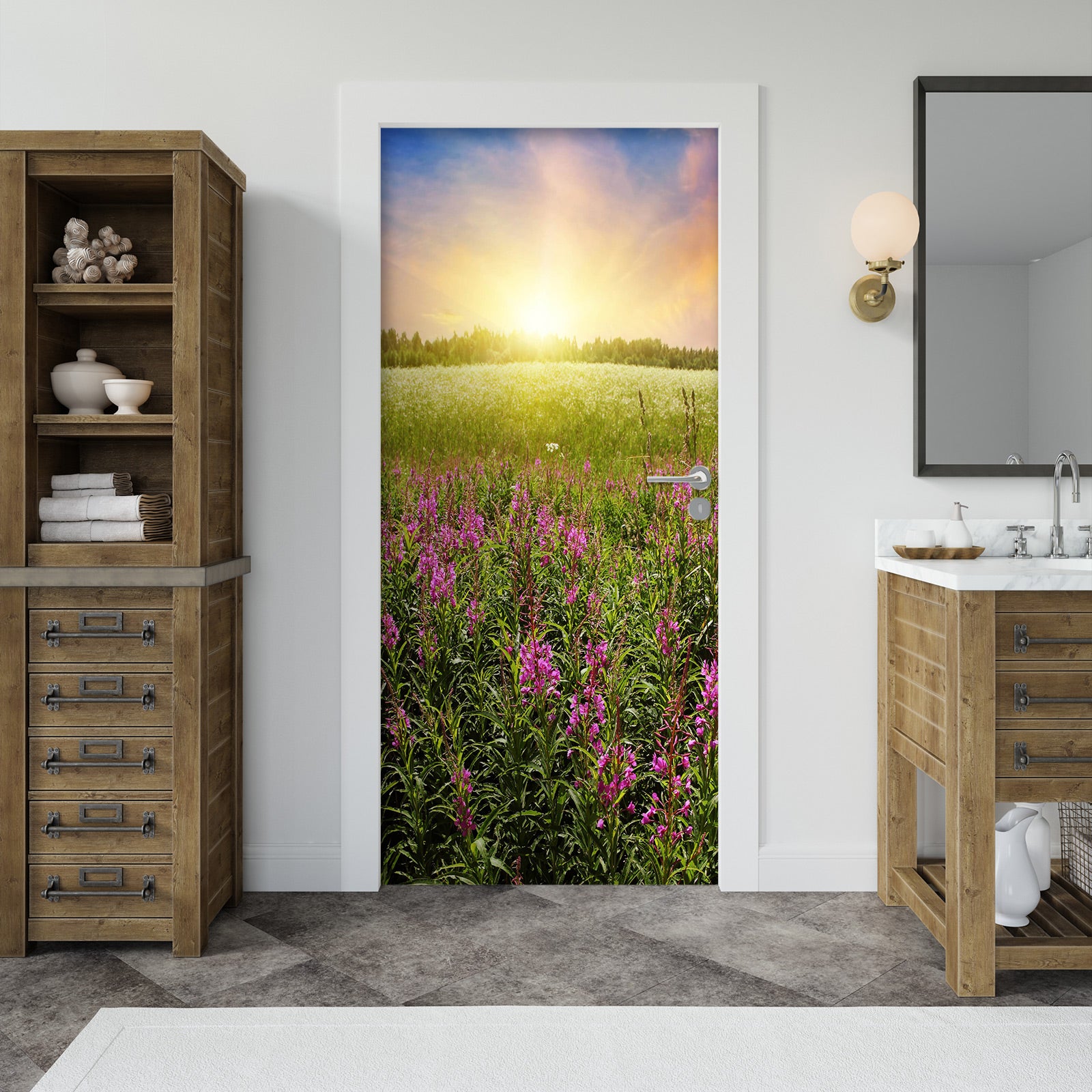 3D Flower Bush 23115 Door Mural