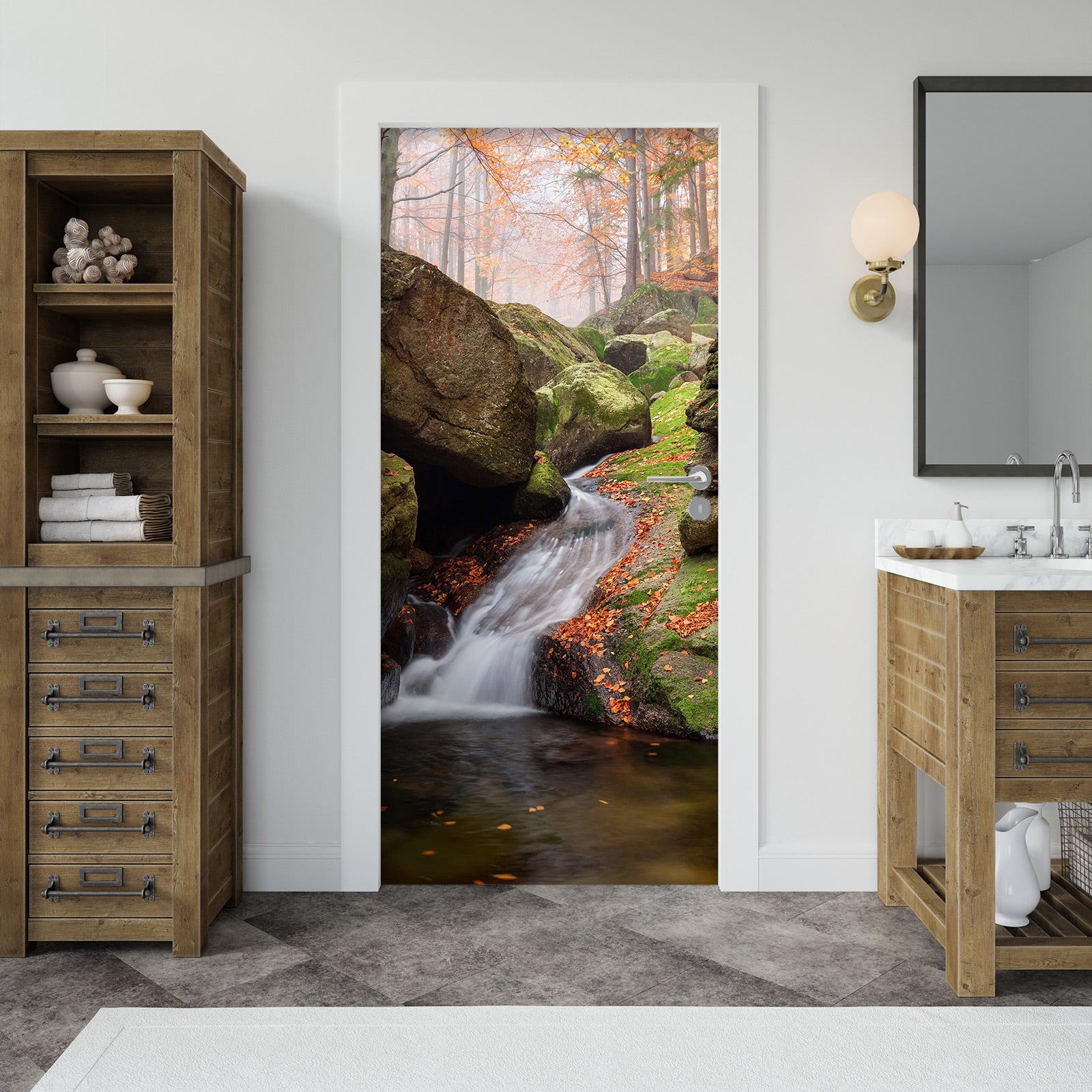 3D Stone Water 23200 Door Mural