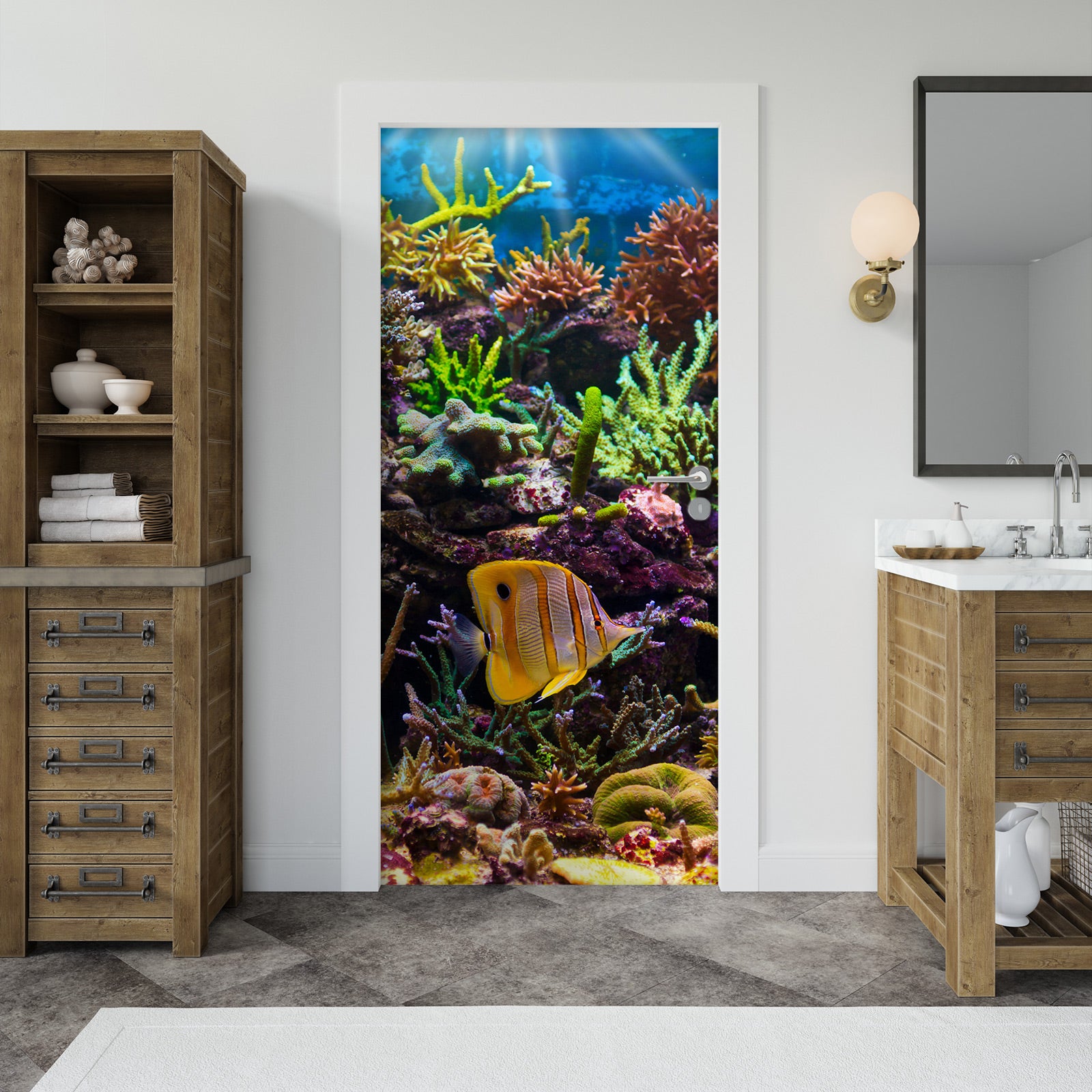 3D Seabed Coral 23191 Door Mural