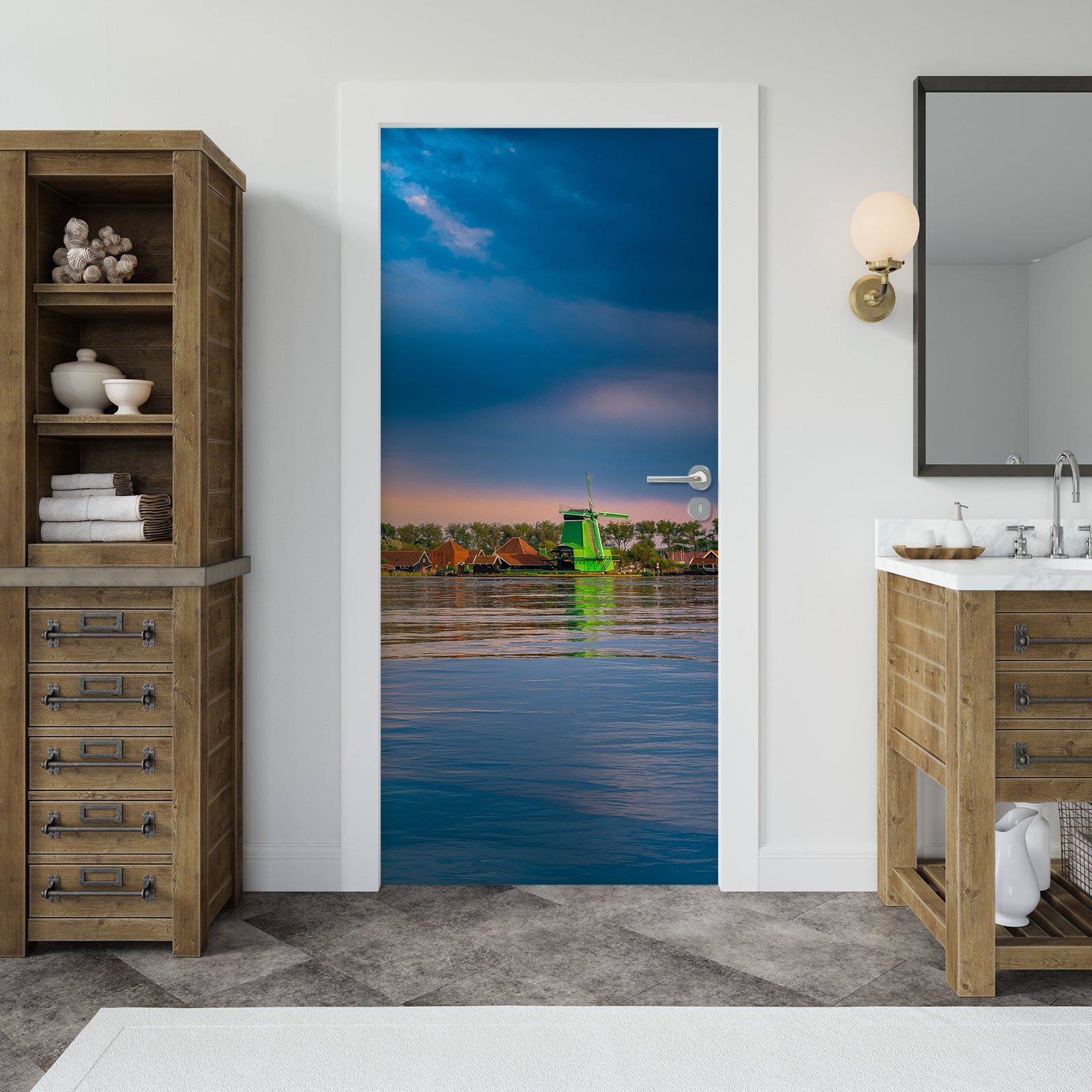 3D Blue Sky River 11487 Marco Carmassi Door Mural