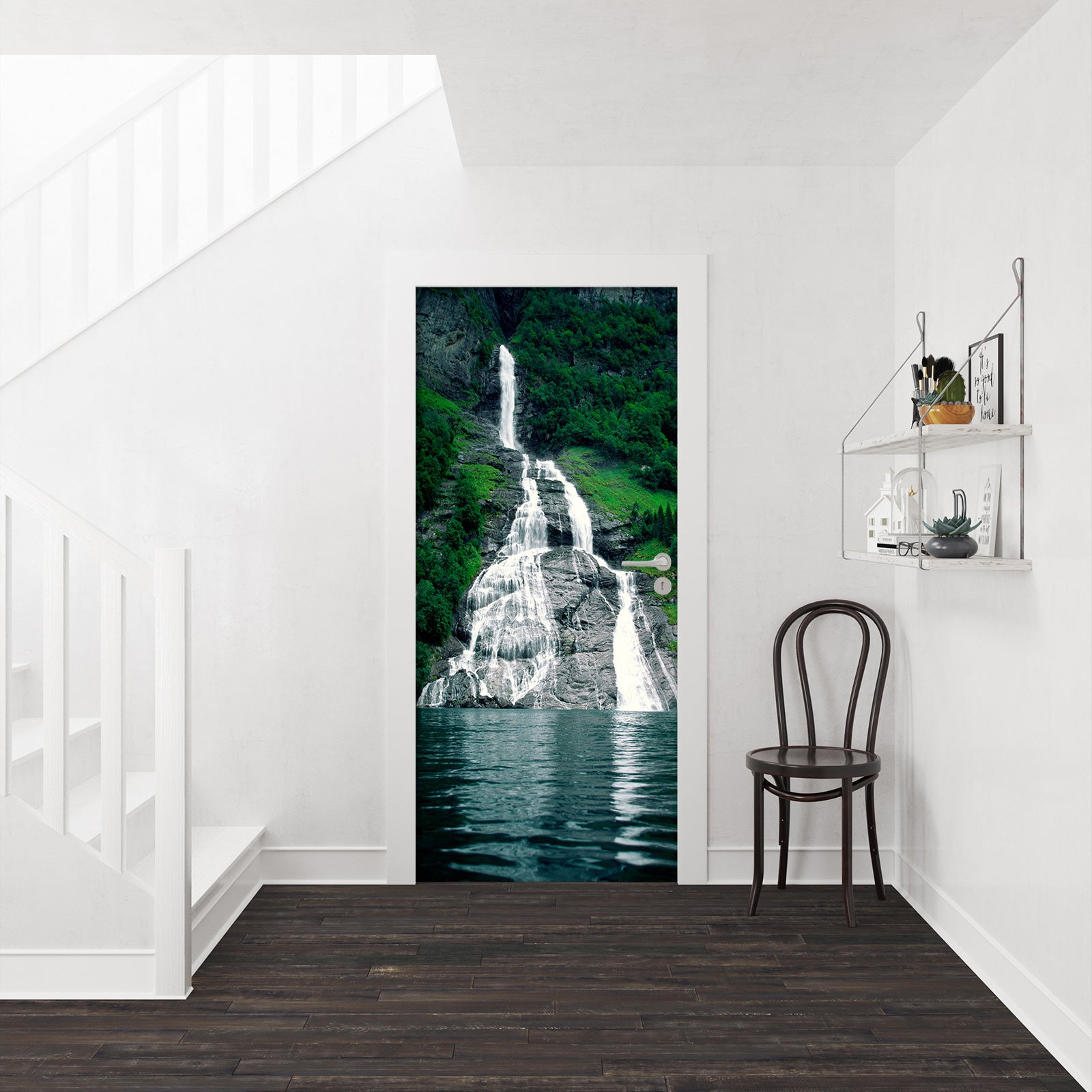 3D Waterfall Lake 23054 Door Mural