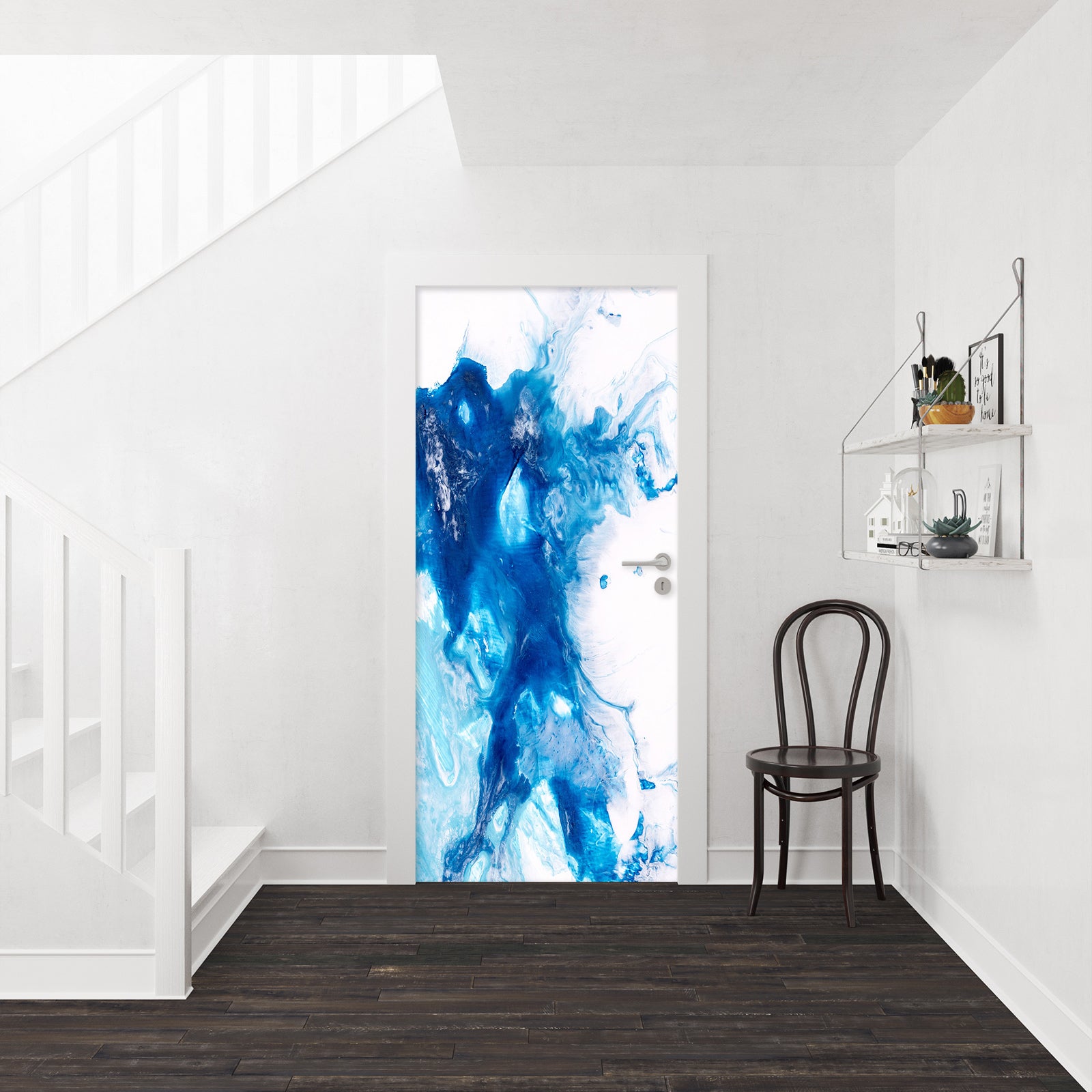 3D Blue Pattern 25041 Door Mural