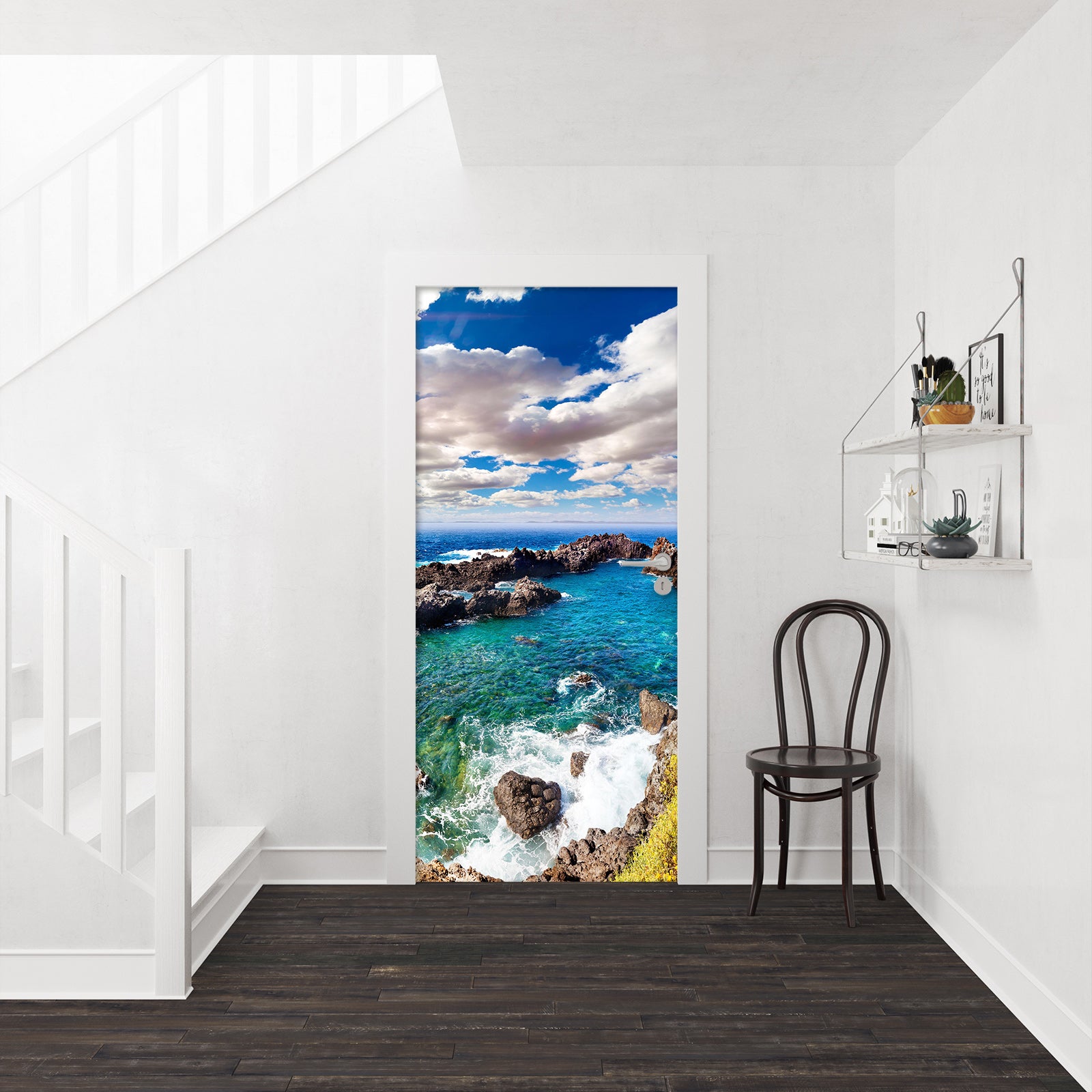 3D Seascape Stones 178 Door Mural