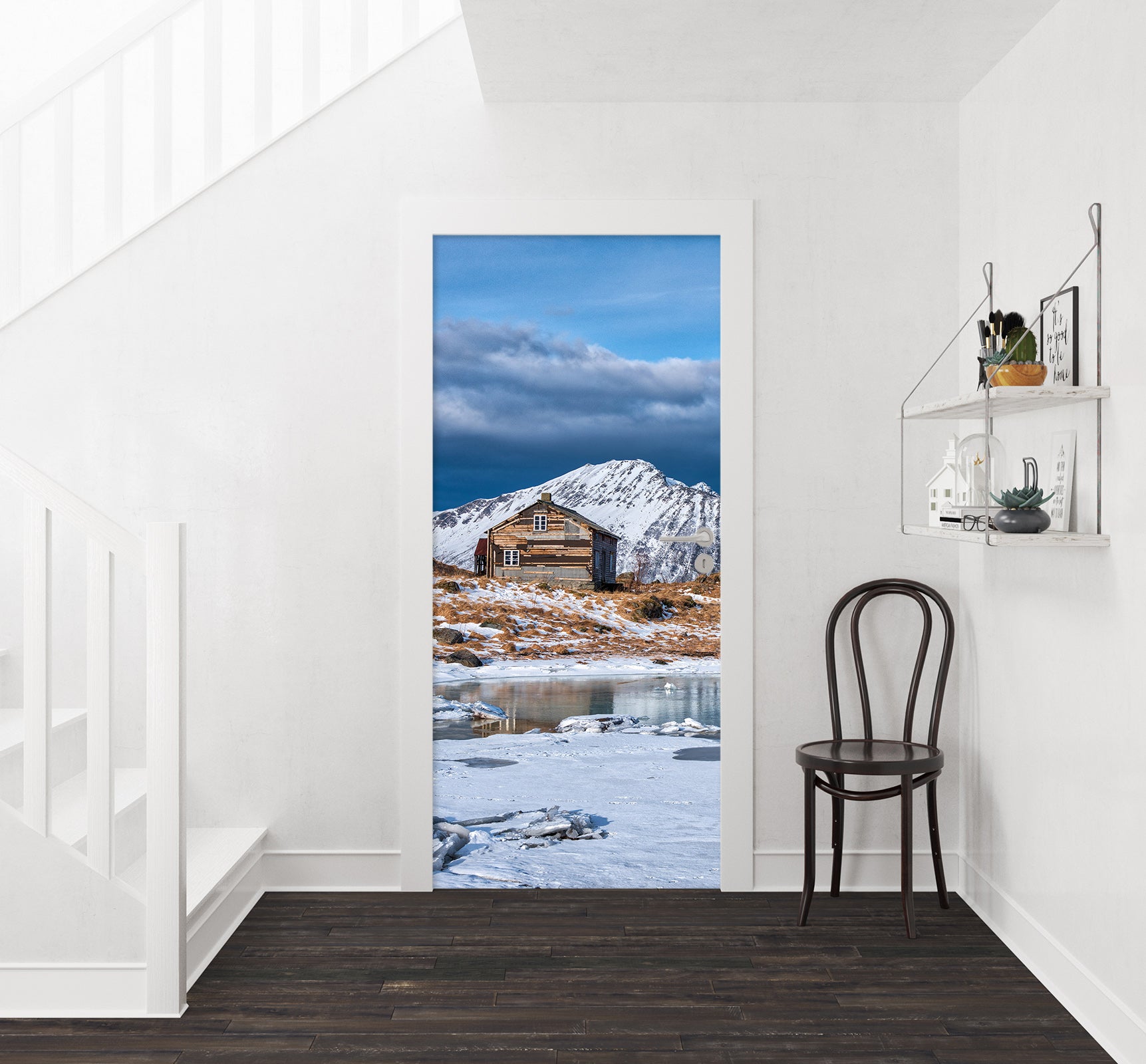 3D Snow Mountain Chalet 119175 Marco Carmassi Door Mural