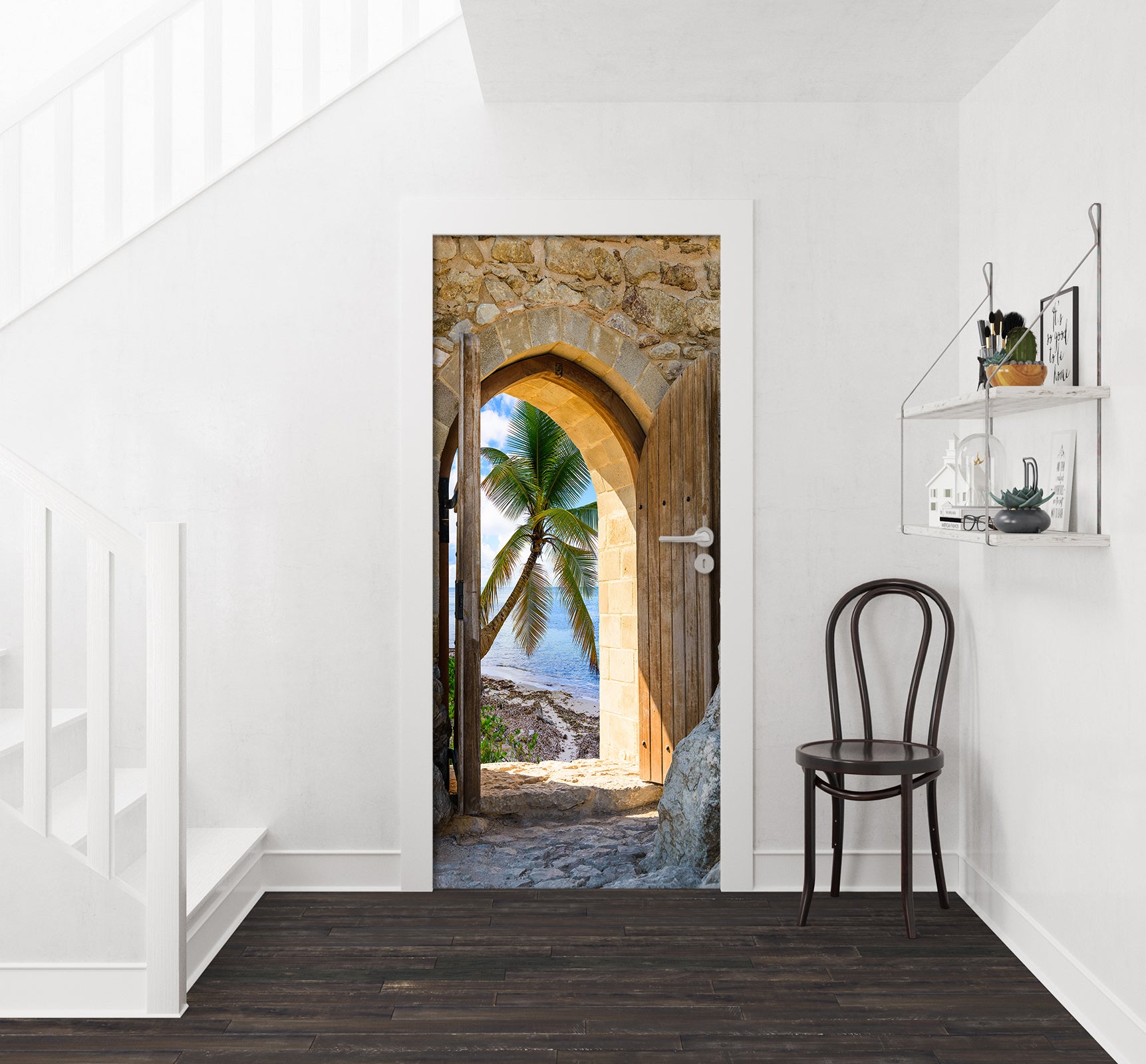 3D Coconut Tree 22088 Door Mural