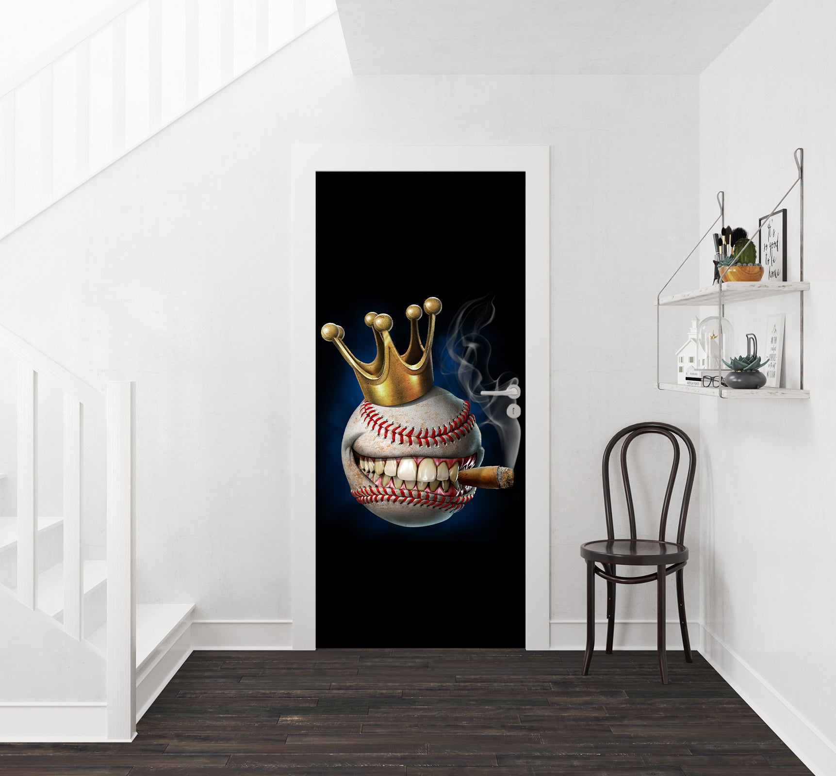 3D Crown Baseball 615 Tom Wood Door Mural