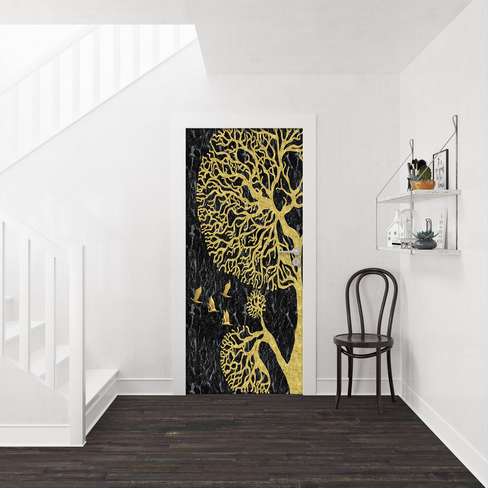 3D Golden Tree 21210 Door Mural