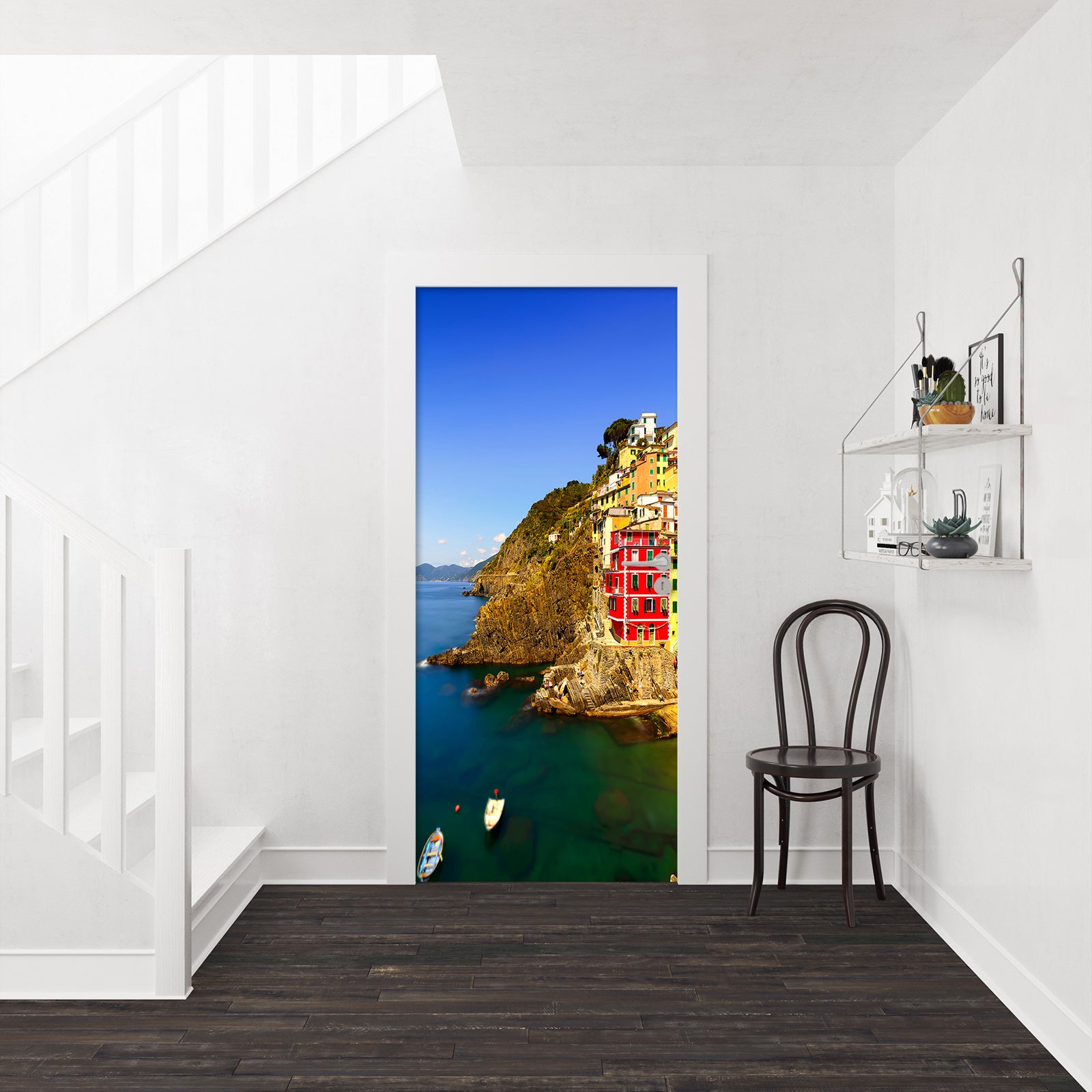 3D Seaside Town 103 Door Mural