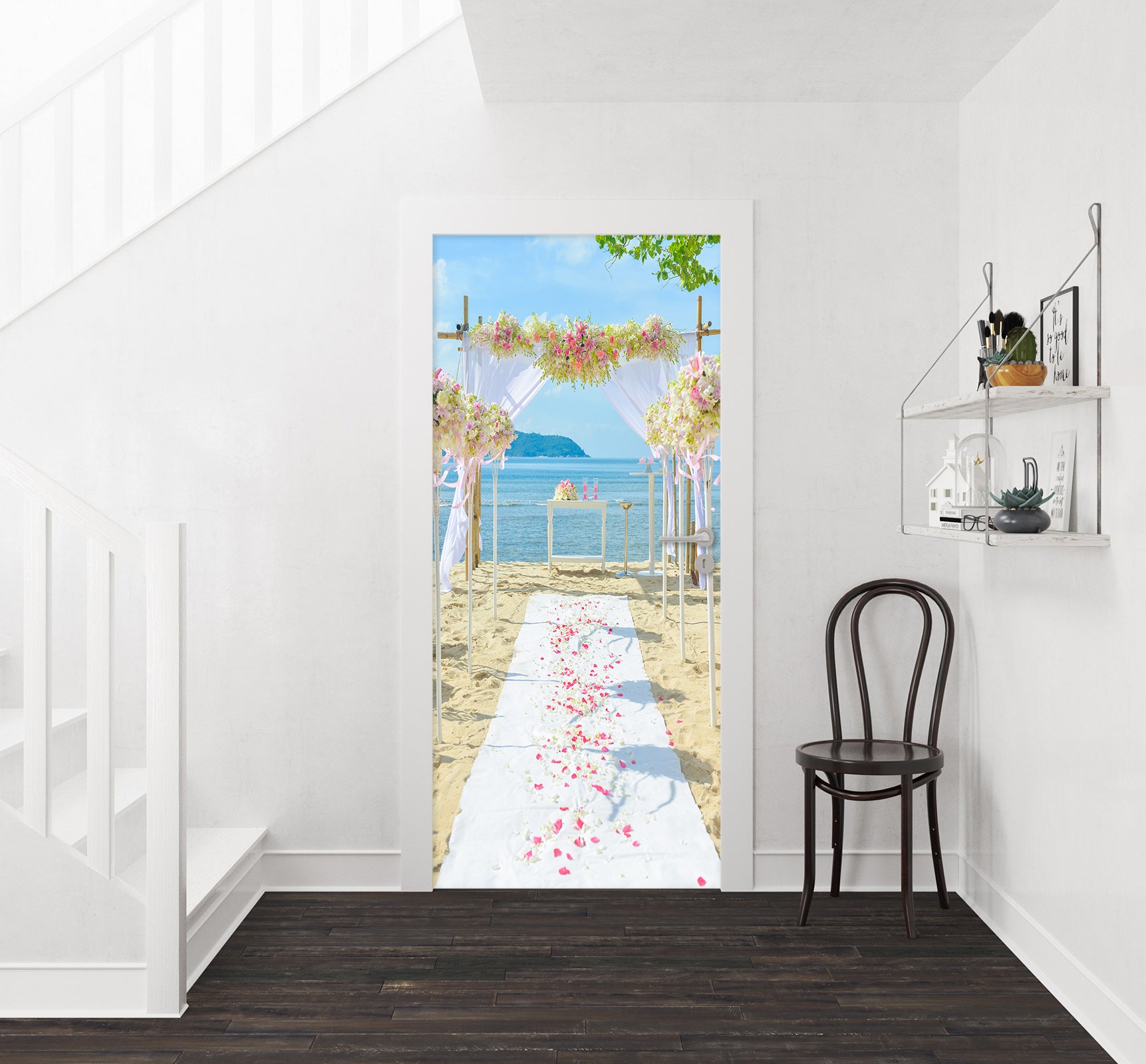 3D White Carpet 22062 Door Mural