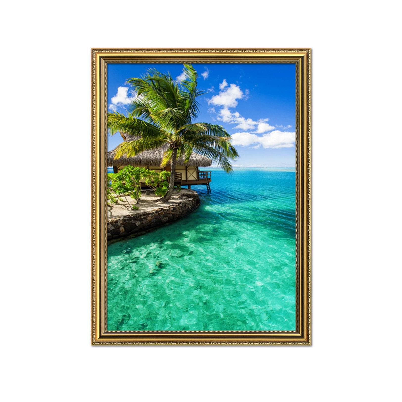 3D Seaside Room 029 Fake Framed Print Painting Wallpaper AJ Creativity Home 