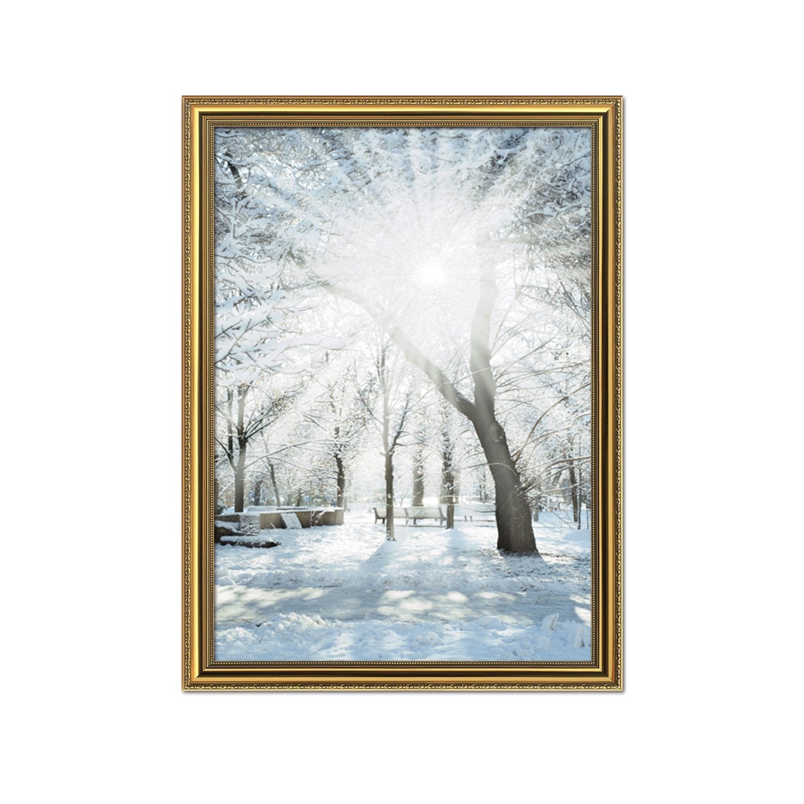 3D Snow Tree 026 Fake Framed Print Painting Wallpaper AJ Creativity Home 