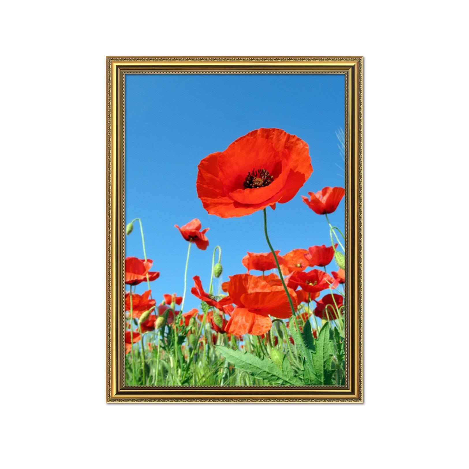 3D Small Red Flower 031 Fake Framed Print Painting Wallpaper AJ Creativity Home 