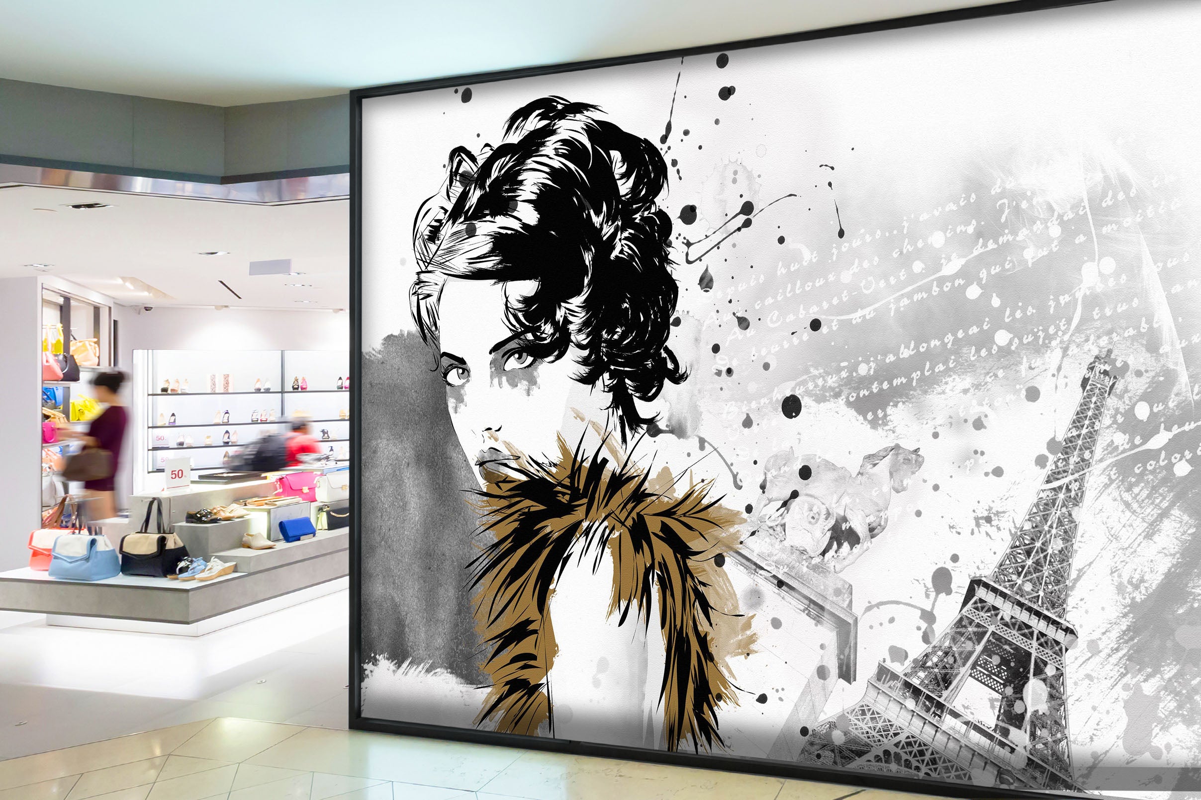 3D Sketch Girl Tower 128 Wall Murals Wallpaper AJ Wallpaper 2 