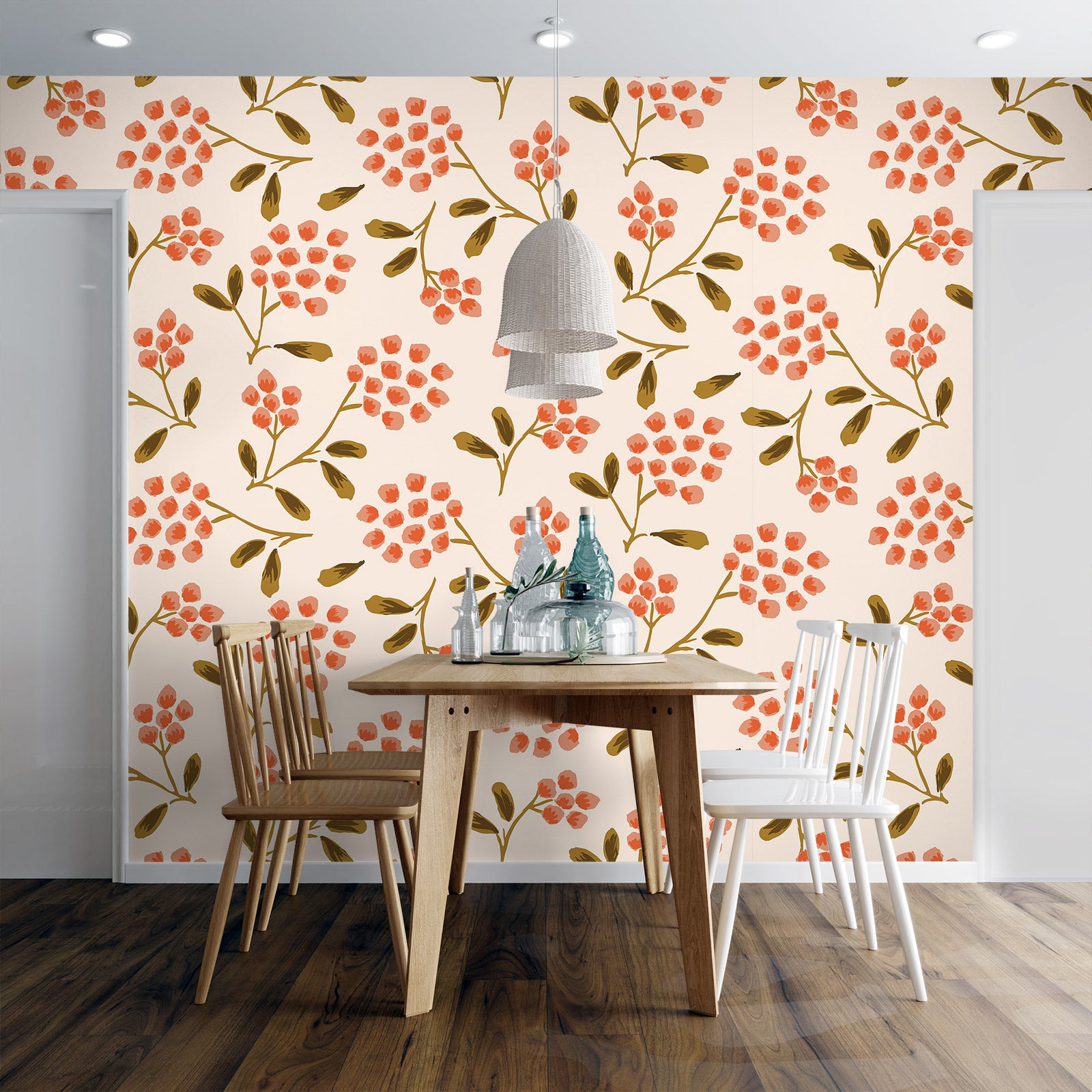 3D Red Polka Dot Flowers 12074 Kashmira Jayaprakash Wall Mural Wall Murals