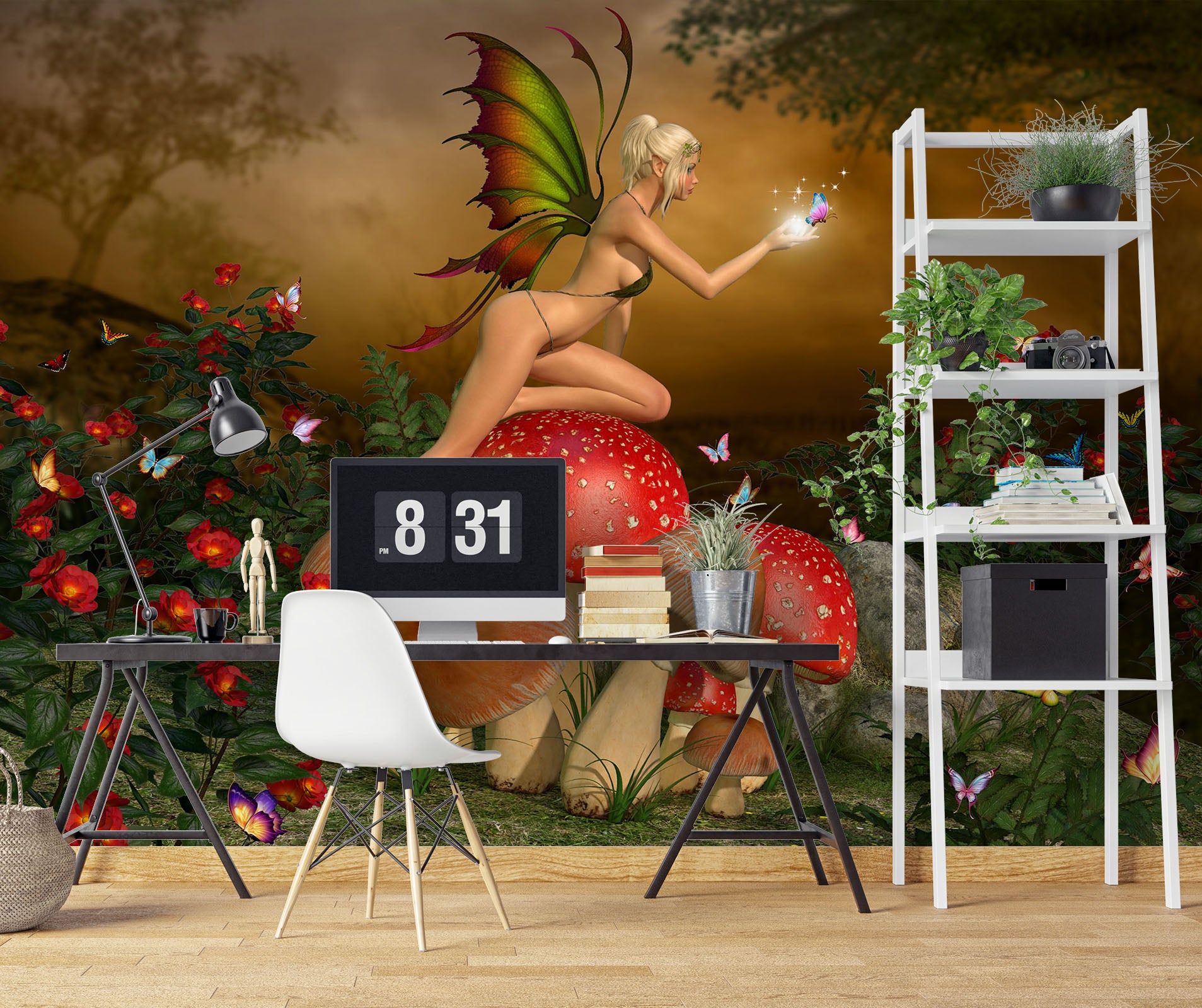 3D Butterfly Elf Fruit 58119 Wall Murals