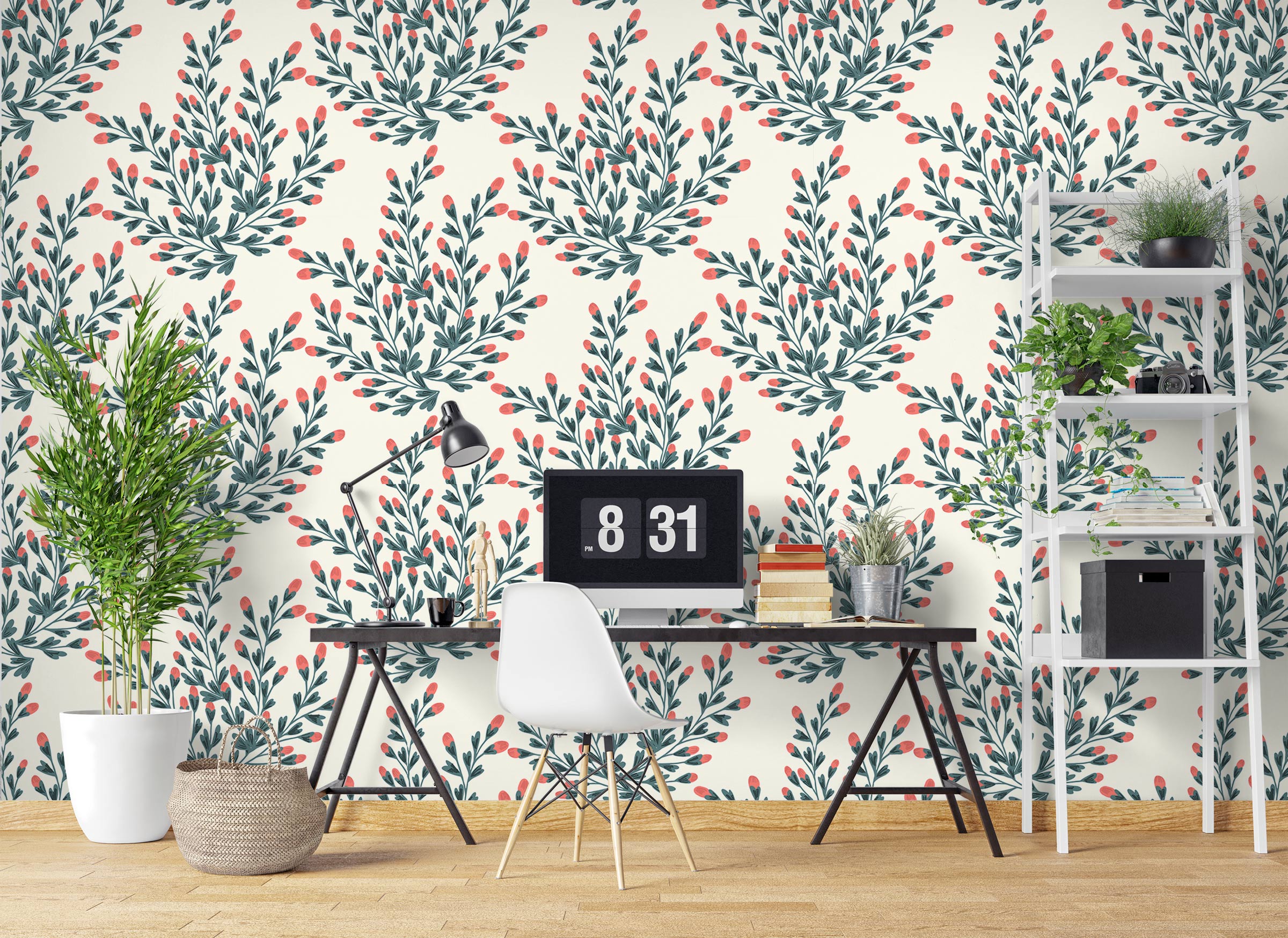 3D Flower Bush Pattern 12040 Kashmira Jayaprakash Wall Mural Wall Murals