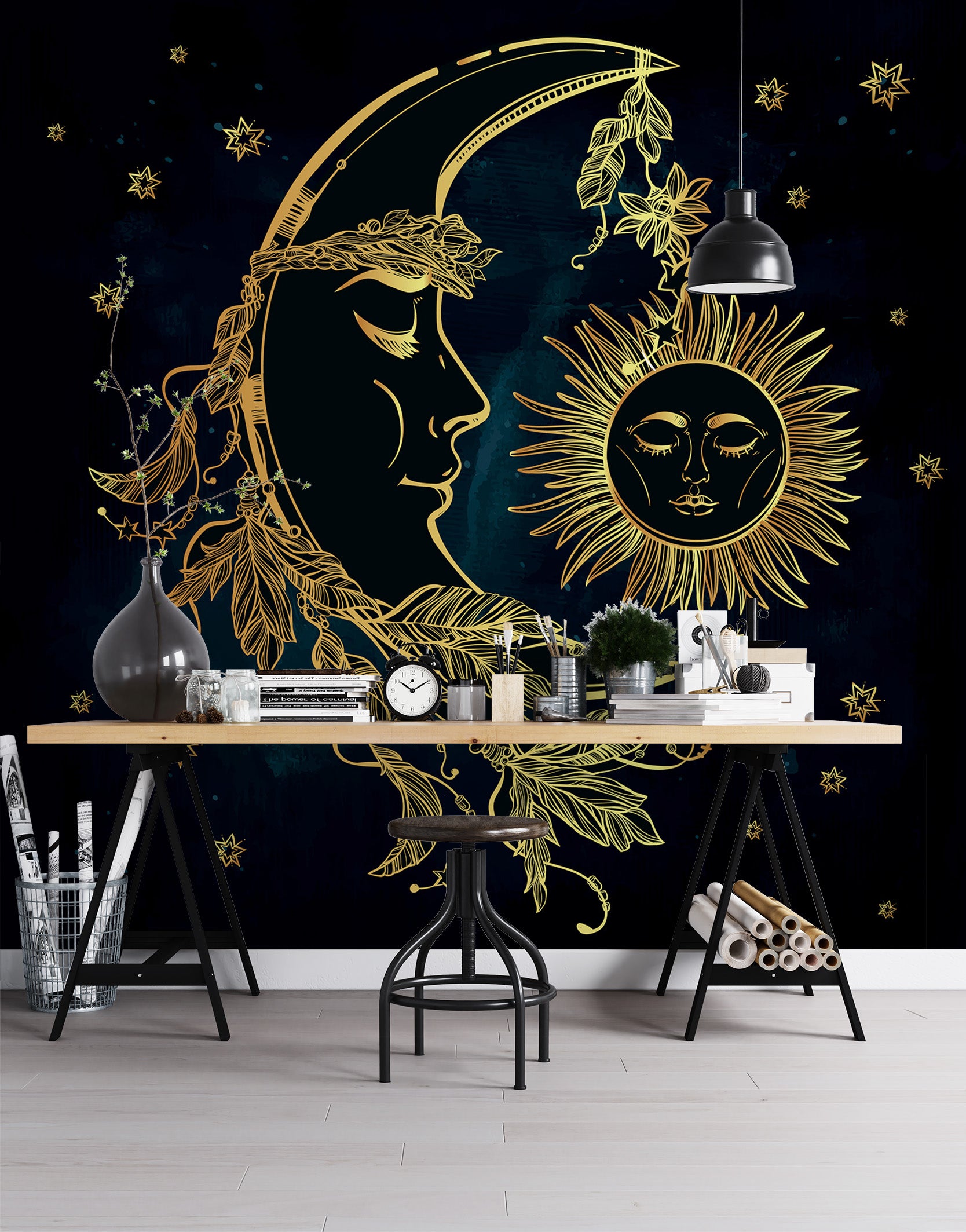 3D Moon Sun 58045 Wall Murals