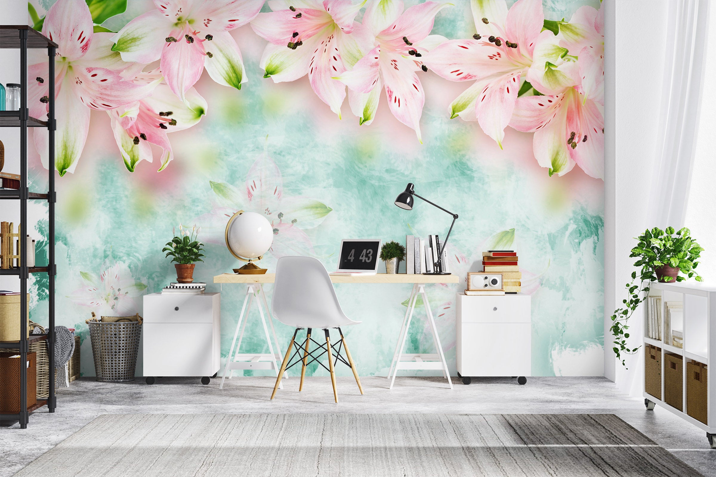 3D Pink Lily 1023 Wall Murals