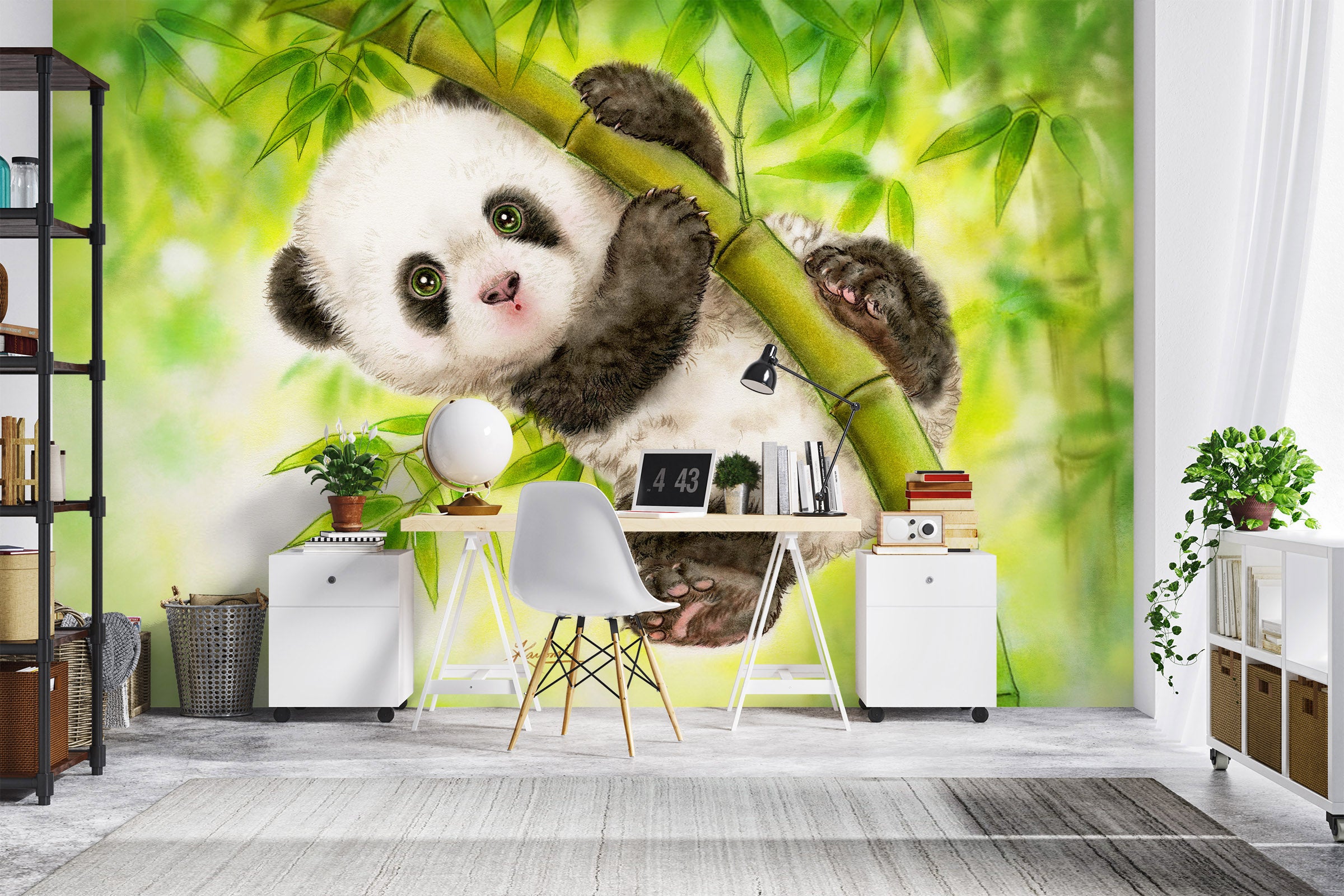 3D Cartoon Cute Panda 5402 Kayomi Harai Wall Mural Wall Murals