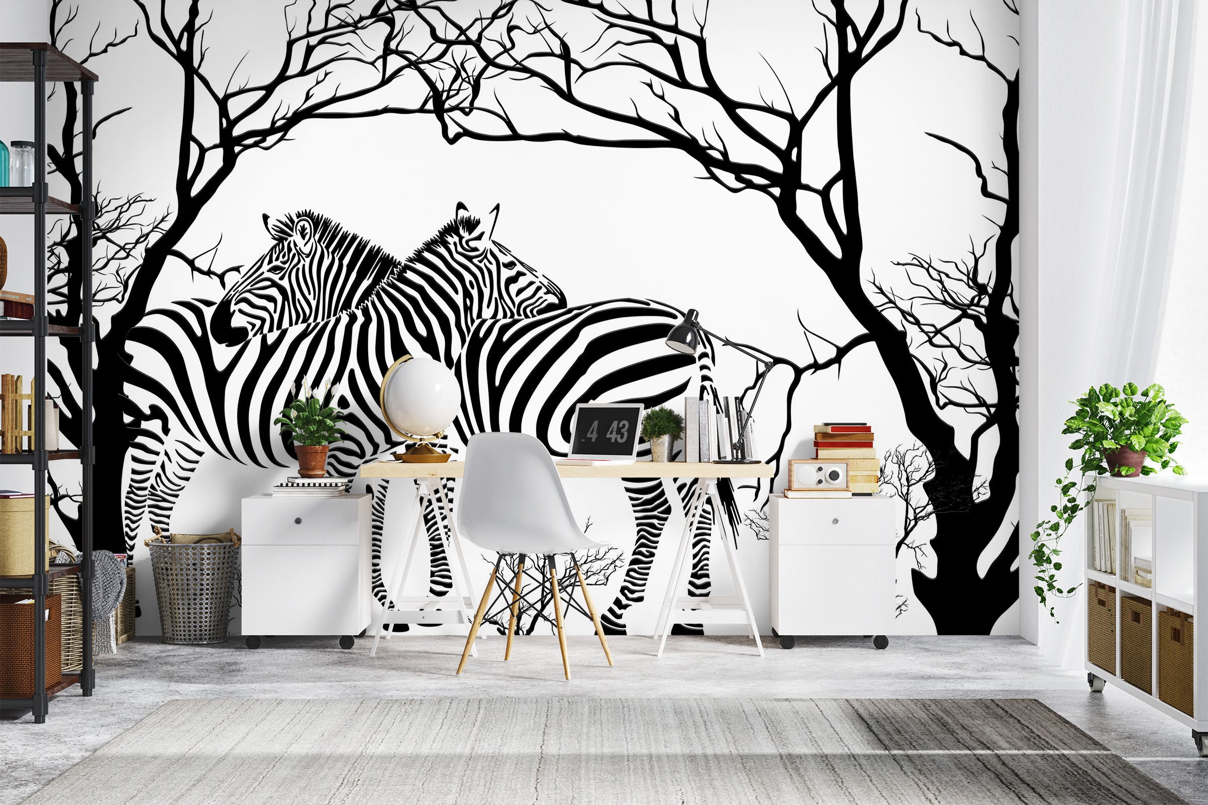 3D Zebra Tree 1014 Wall Murals