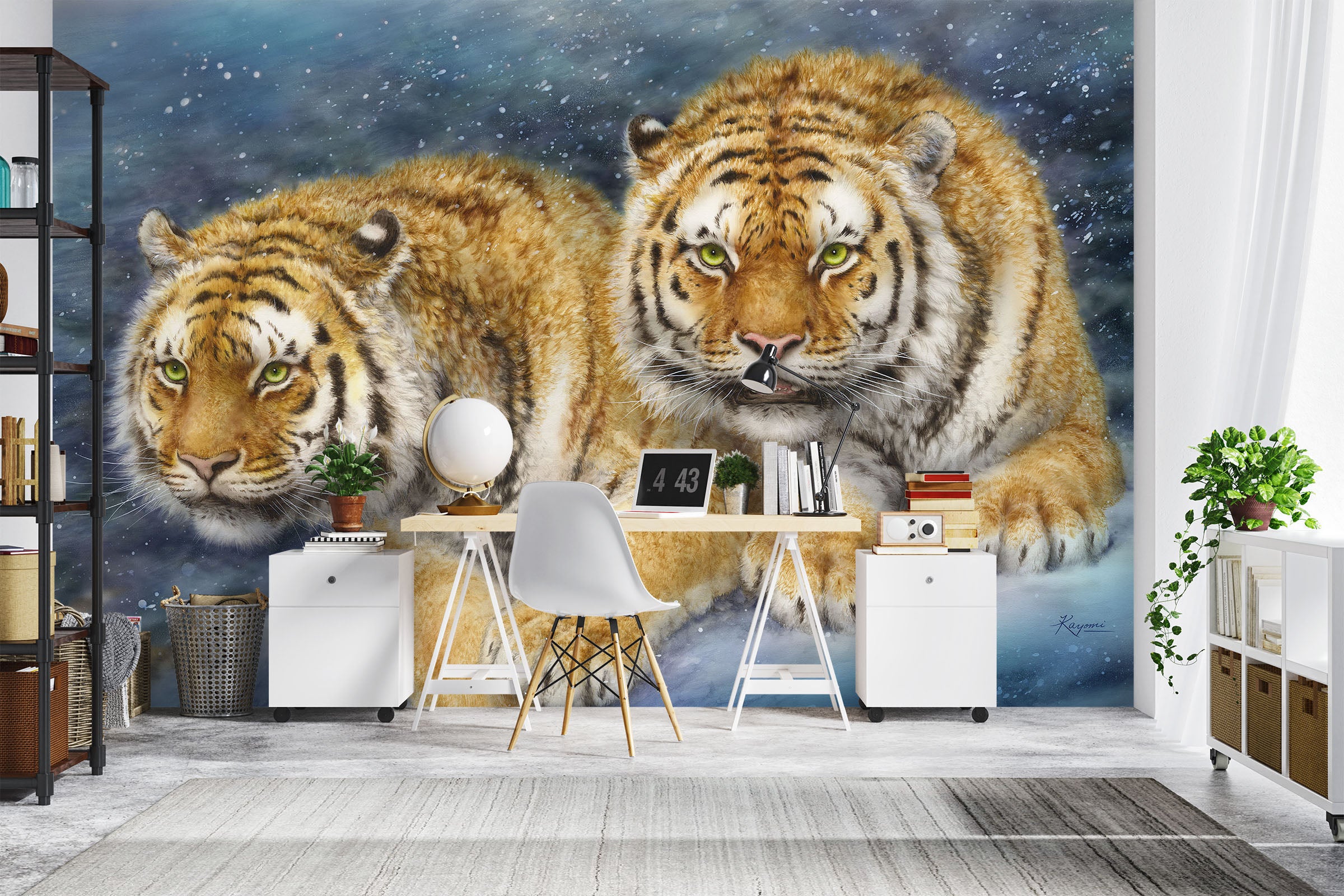 3D Snow Animal Tiger 5458 Kayomi Harai Wall Mural Wall Murals