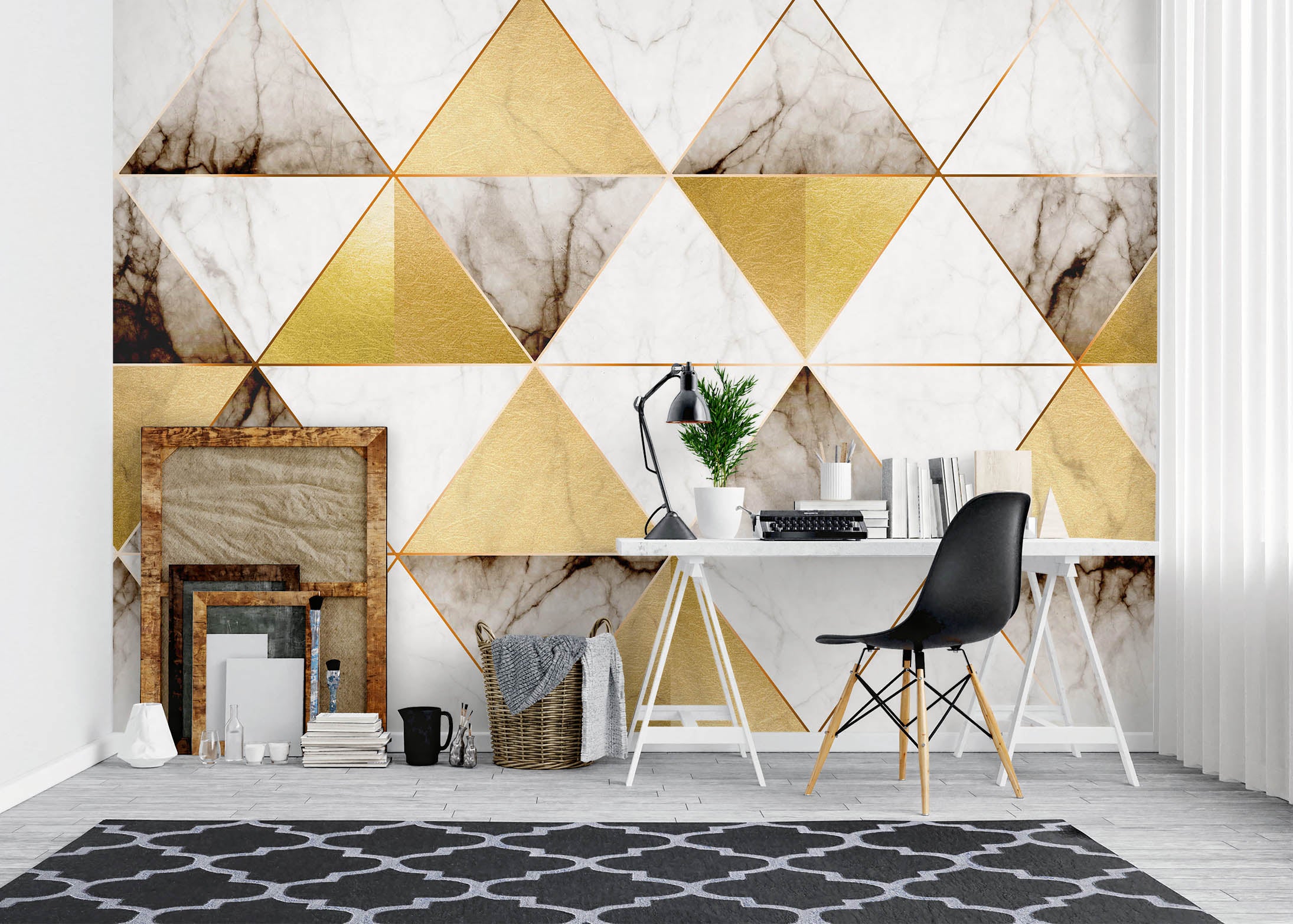 3D Yellow Triangle Texture 1061 Wall Murals