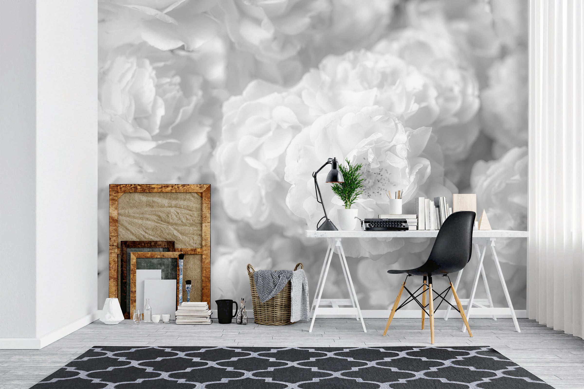 3D Gray Flower 6142 Assaf Frank Wall Mural Wall Murals