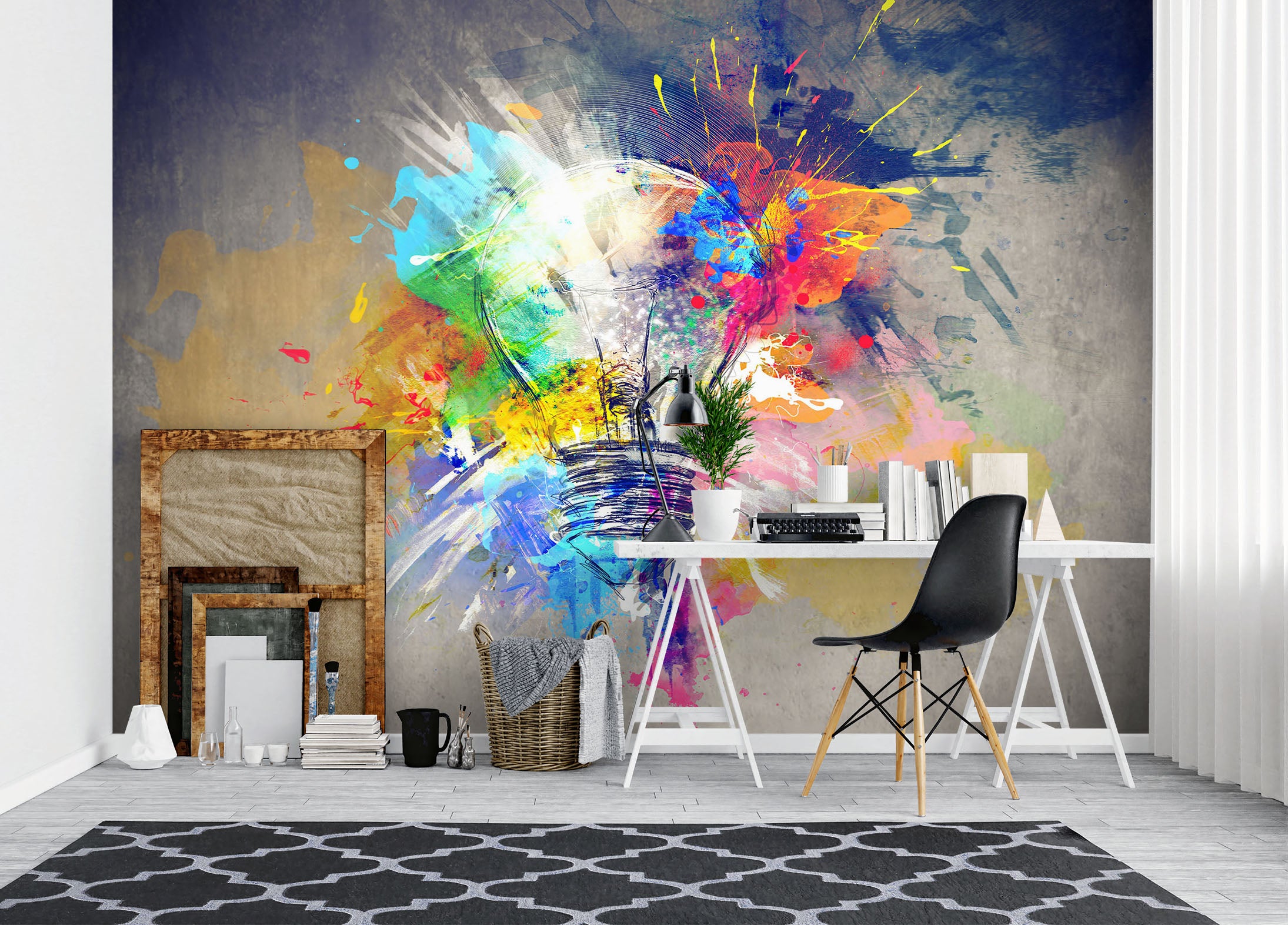 3D Color Bulb 1082 Wall Murals